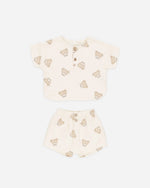 Quincy Mae Woven Boxy Top and Short Set, Teddy - Flying Ryno