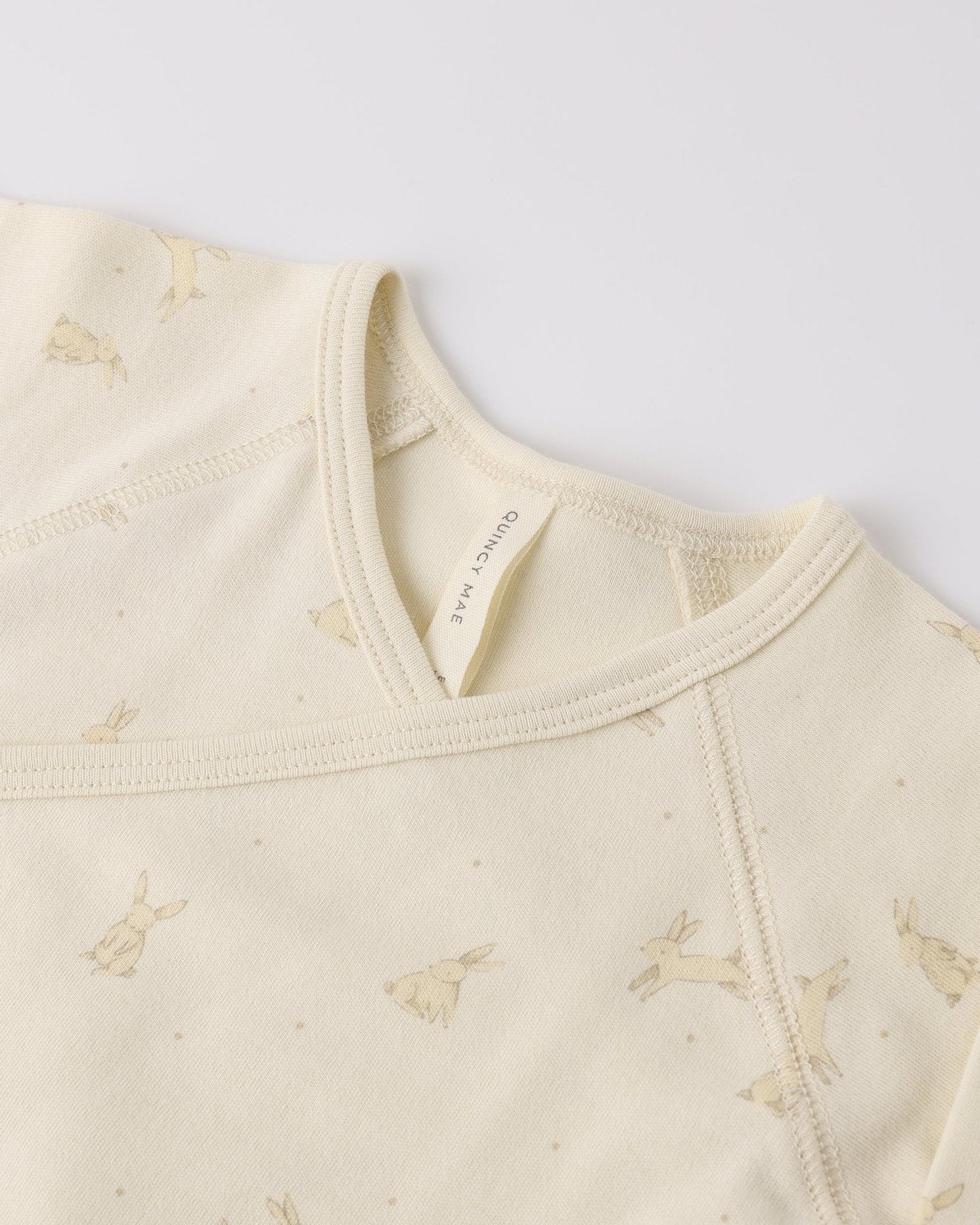 Quincy Mae Wrap Top and Footed Pant Set, Bunnies - Flying Ryno