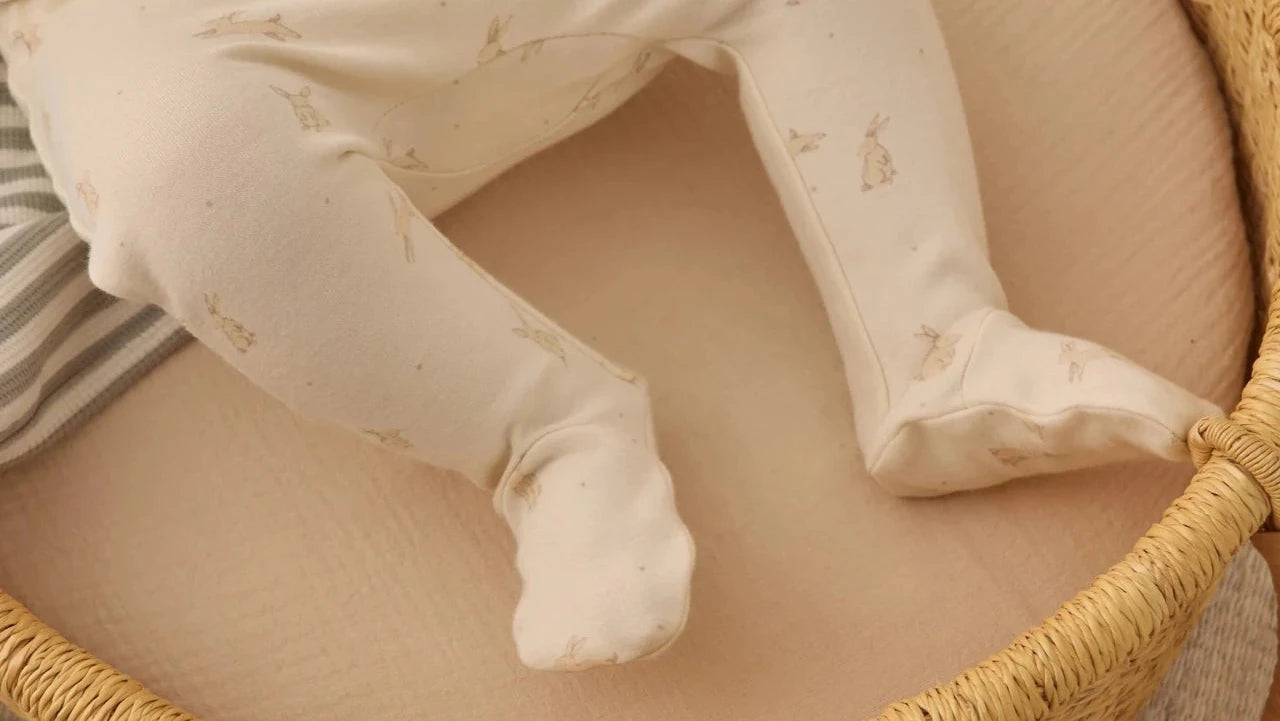 Quincy Mae Wrap Top and Footed Pant Set, Bunnies - Flying Ryno