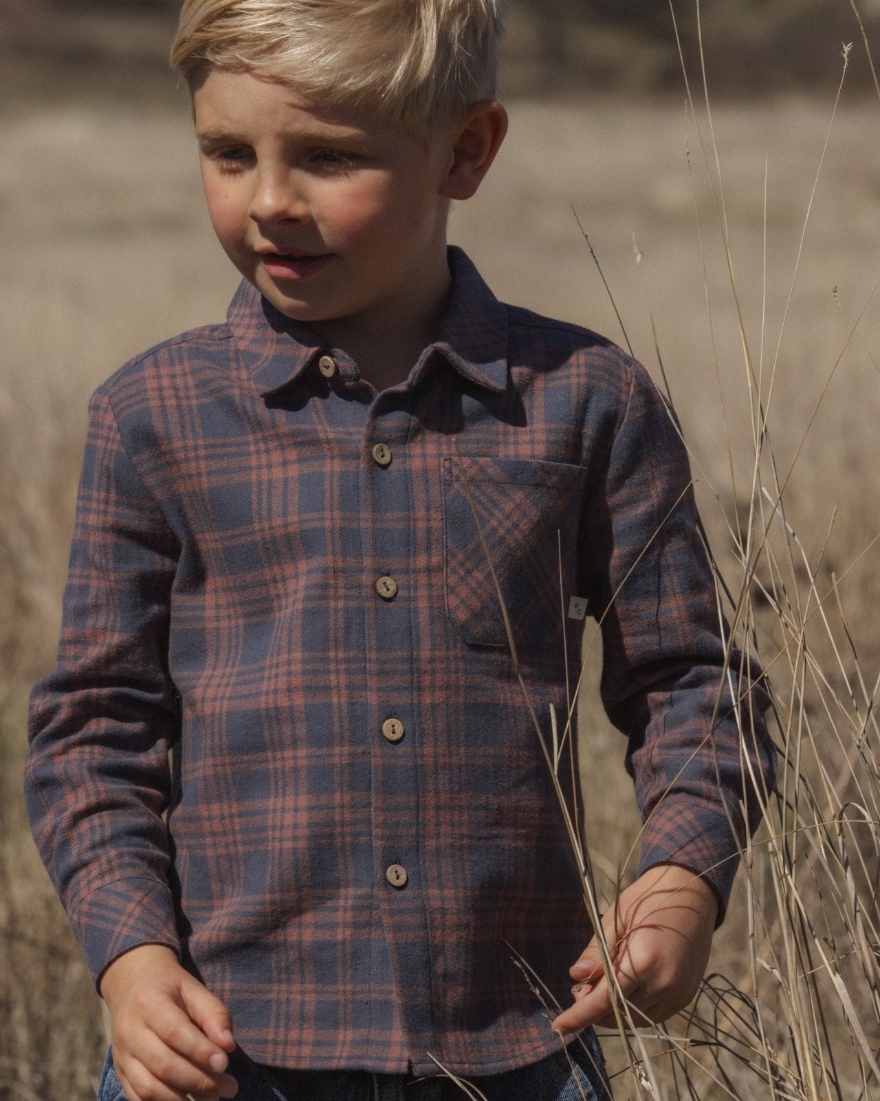 Rylee and Cru Collared Long Sleeve Shirt, Midnight Plaid - Flying Ryno