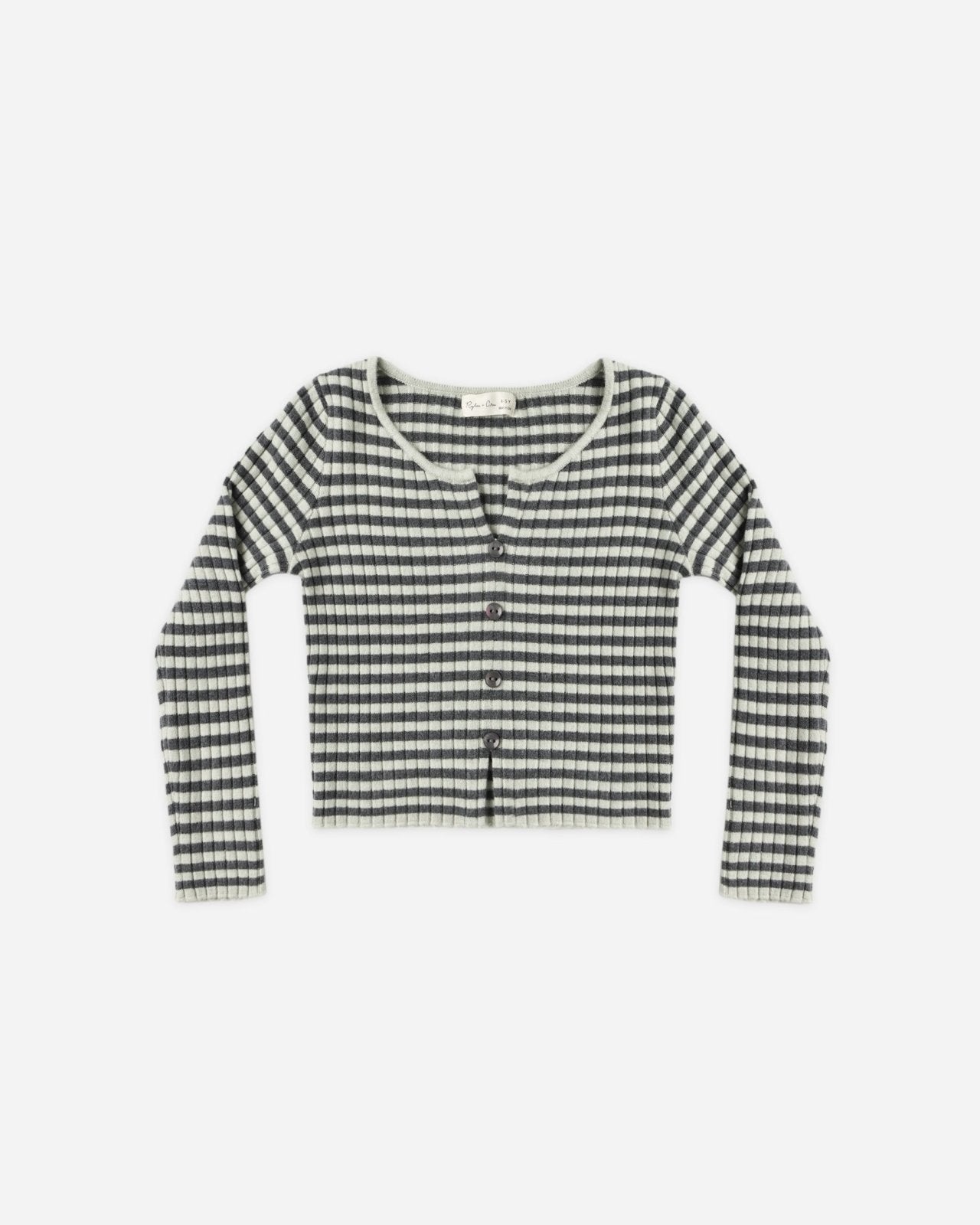 Rylee and Cru Long Sleeve Knit Tee and Flare Rib Knit Pant Set, Midnight Stripe - Flying Ryno