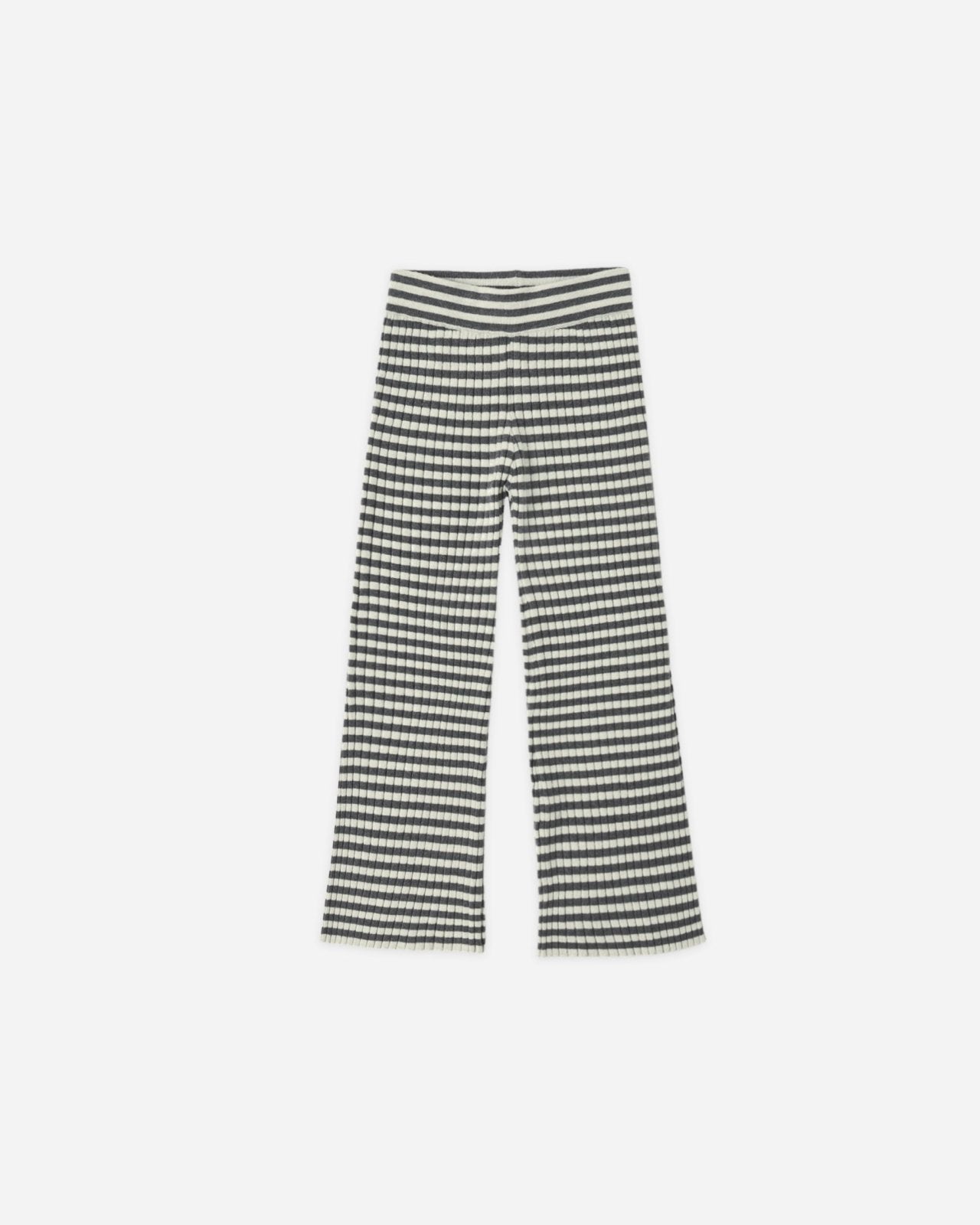 Rylee and Cru Long Sleeve Knit Tee and Flare Rib Knit Pant Set, Midnight Stripe - Flying Ryno