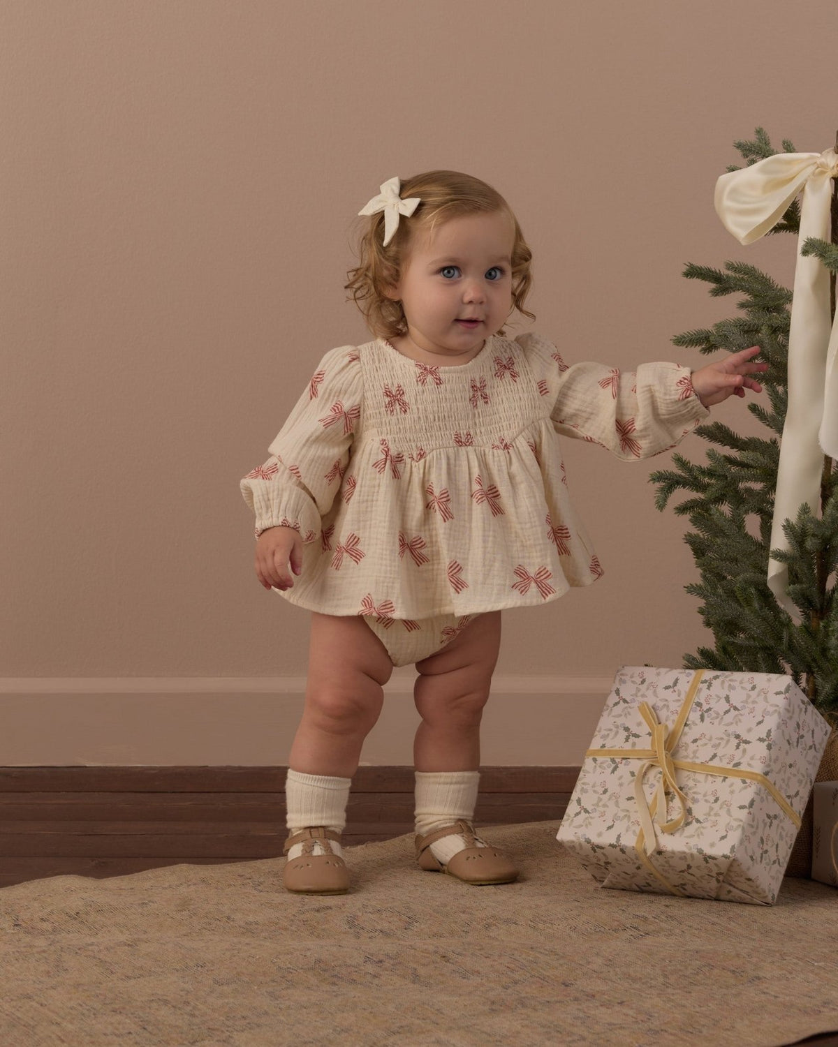 Rylee and Cru Sophia Top and Bloomer Set, Peppermint Bows - Flying Ryno