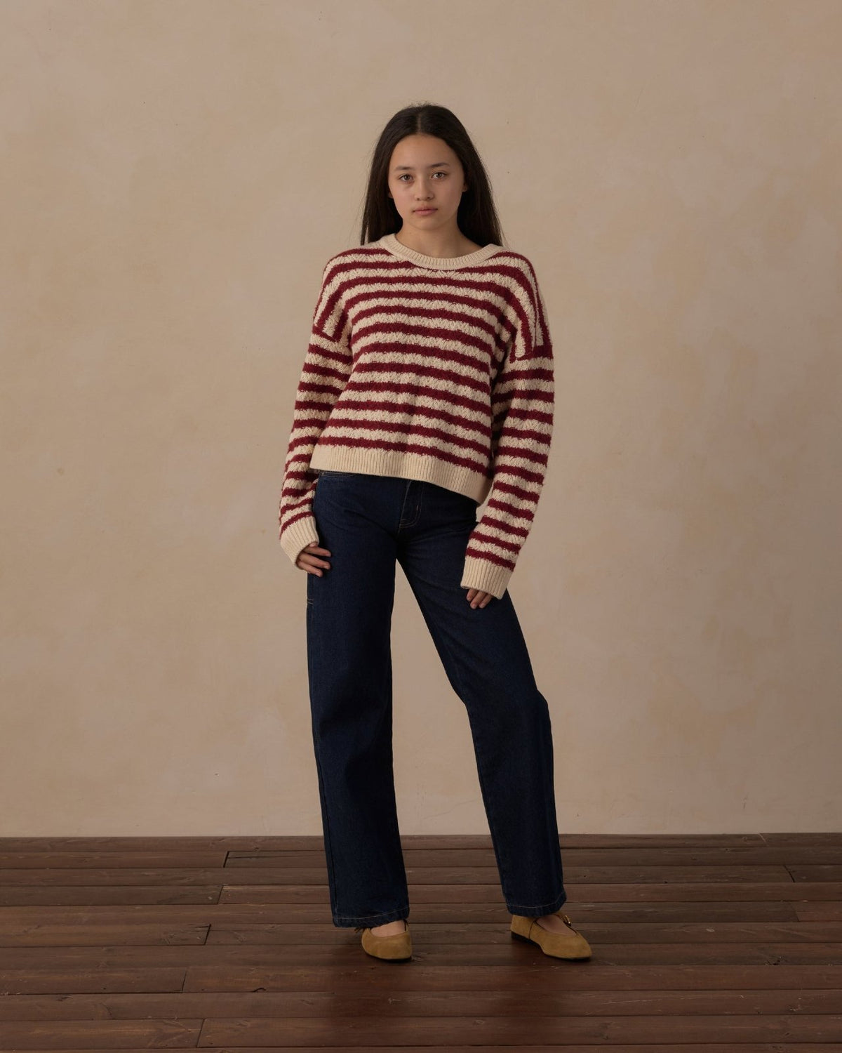 Rylee and Cru Teen Carolina Sweater, Ruby Stripe - Flying Ryno