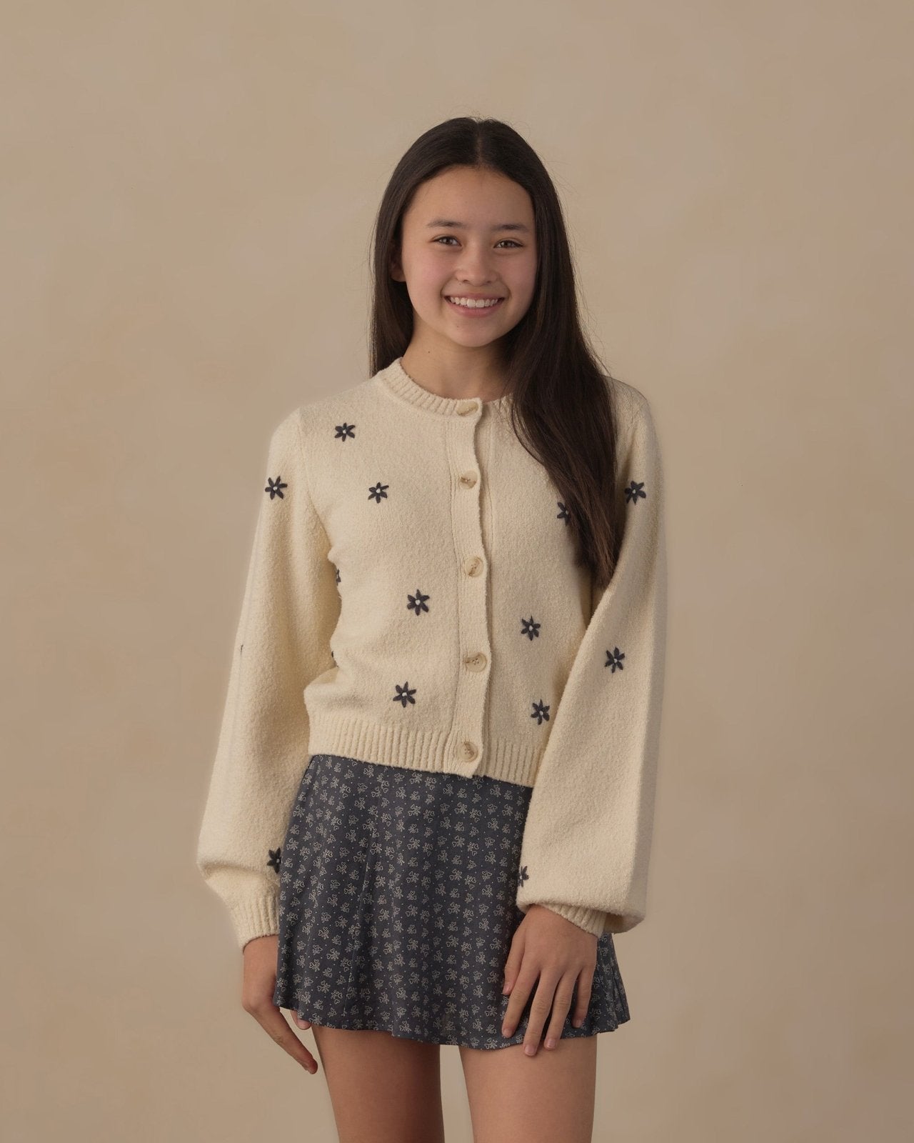 Rylee and Cru Teen Cheyenne Cardigan, Midnight Daisies - Flying Ryno