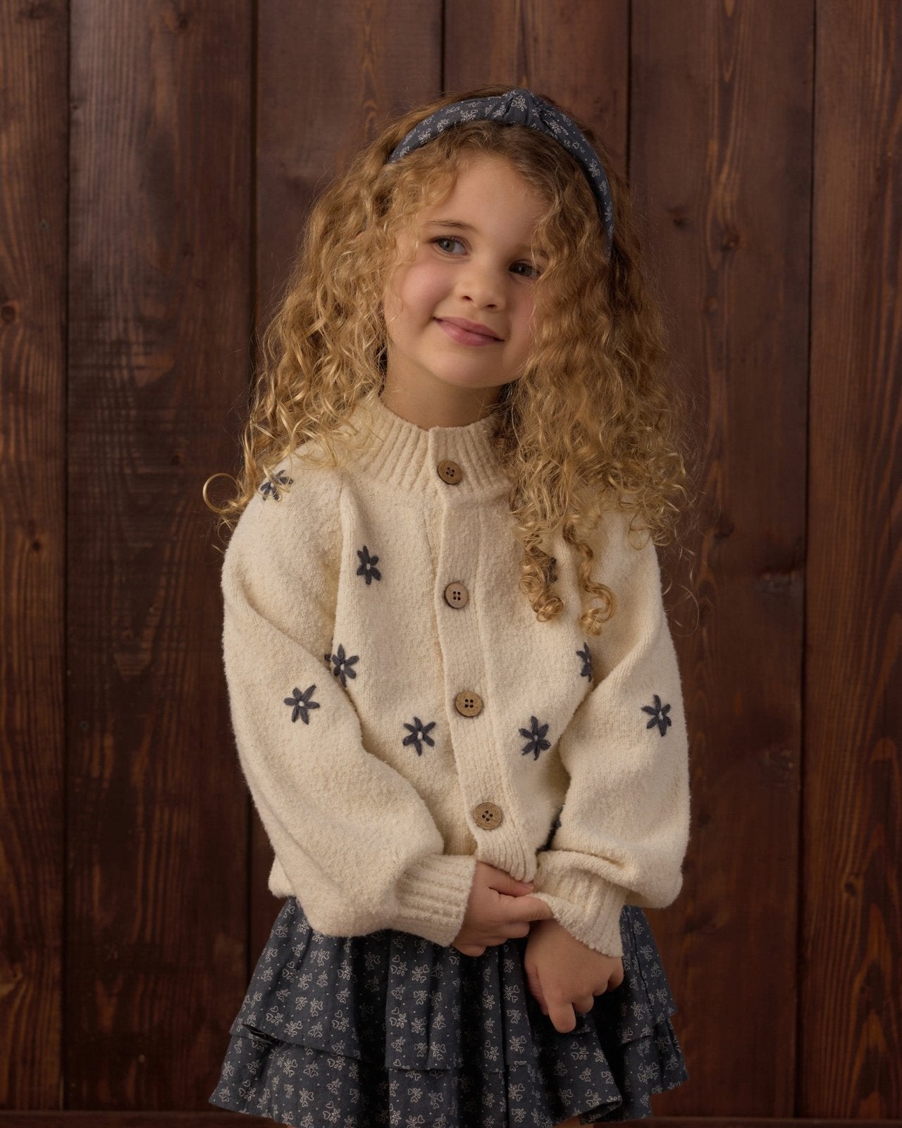 Rylee and Cru Tulip Cardigan, Midnight Daisy - Flying Ryno