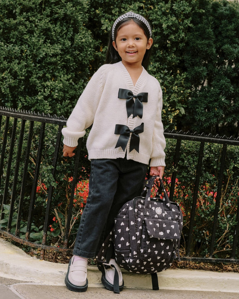 Rylee + Cru Bow Cardigan, Natural - Flying Ryno