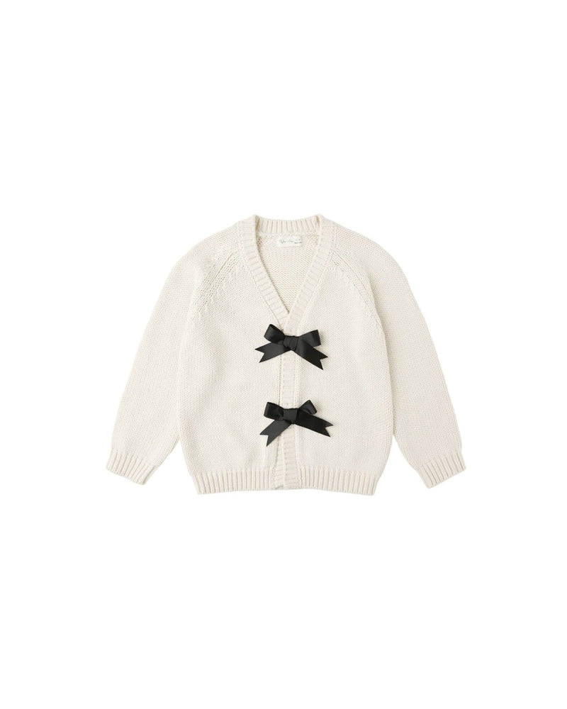 Rylee + Cru Bow Cardigan, Natural - Flying Ryno