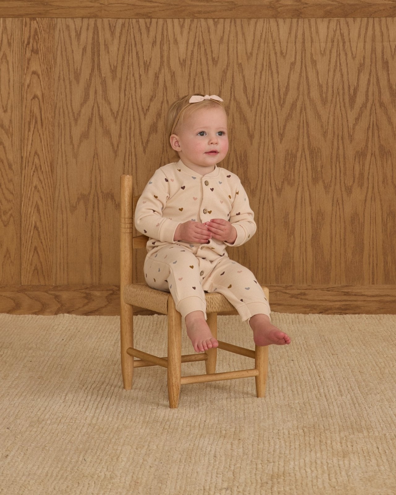 Rylee + Cru Button Down Jumpsuit, Hearts - Flying Ryno