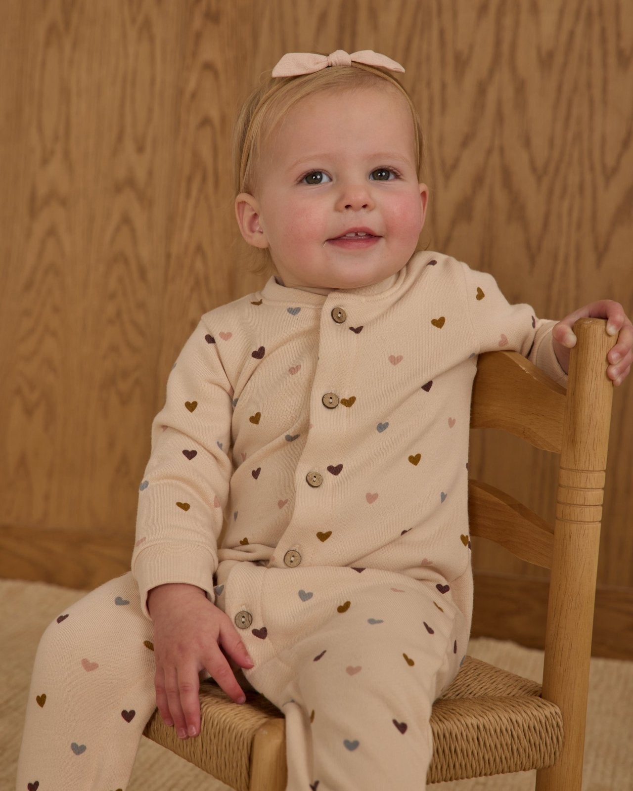 Rylee + Cru Button Down Jumpsuit, Hearts - Flying Ryno