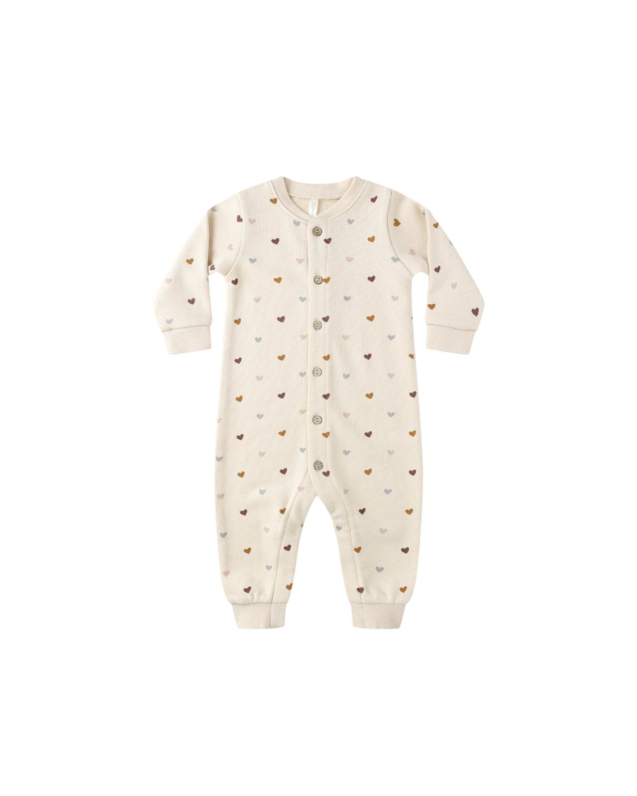 Rylee + Cru Button Down Jumpsuit, Hearts - Flying Ryno