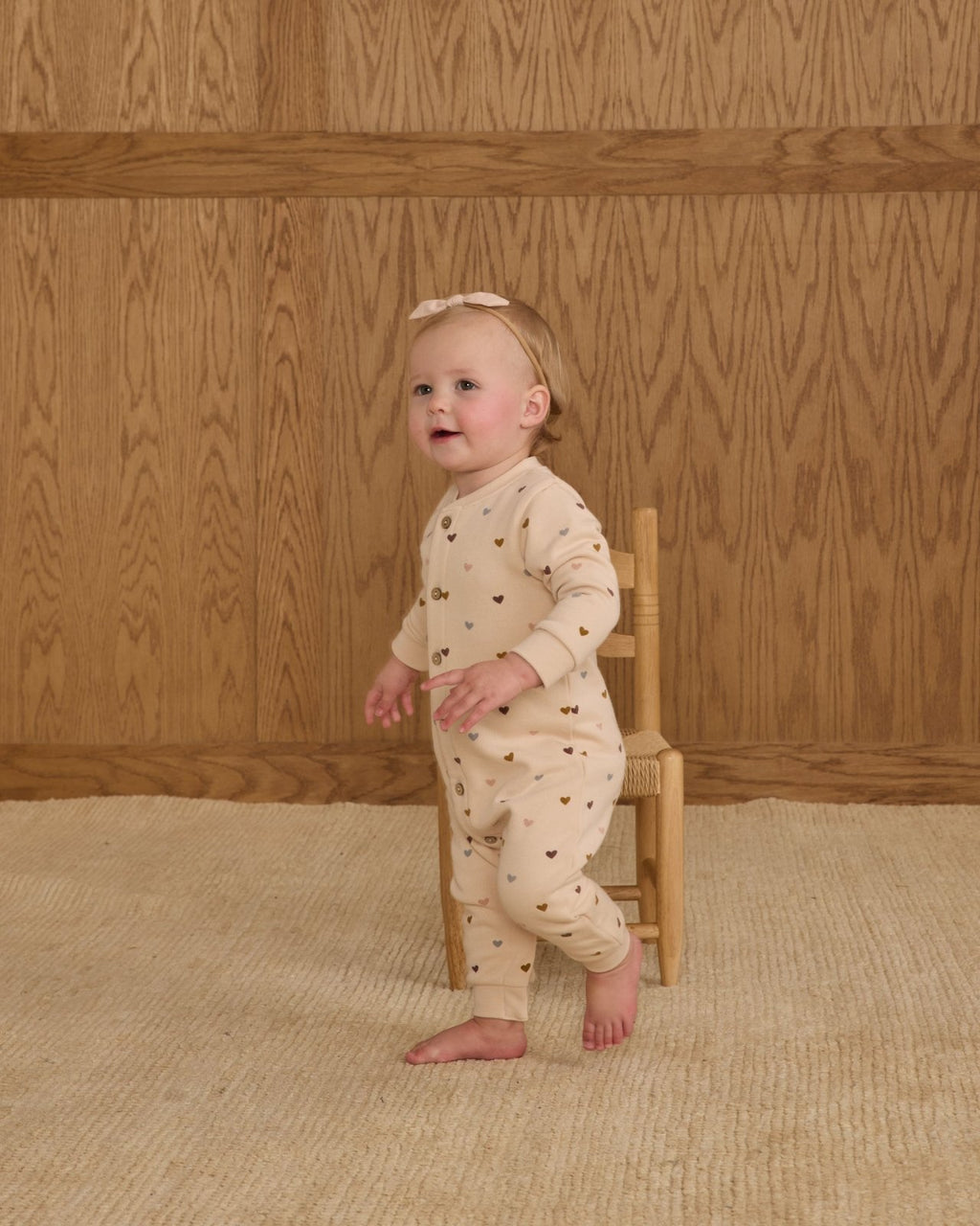 Rylee + Cru Button Down Jumpsuit, Hearts - Flying Ryno
