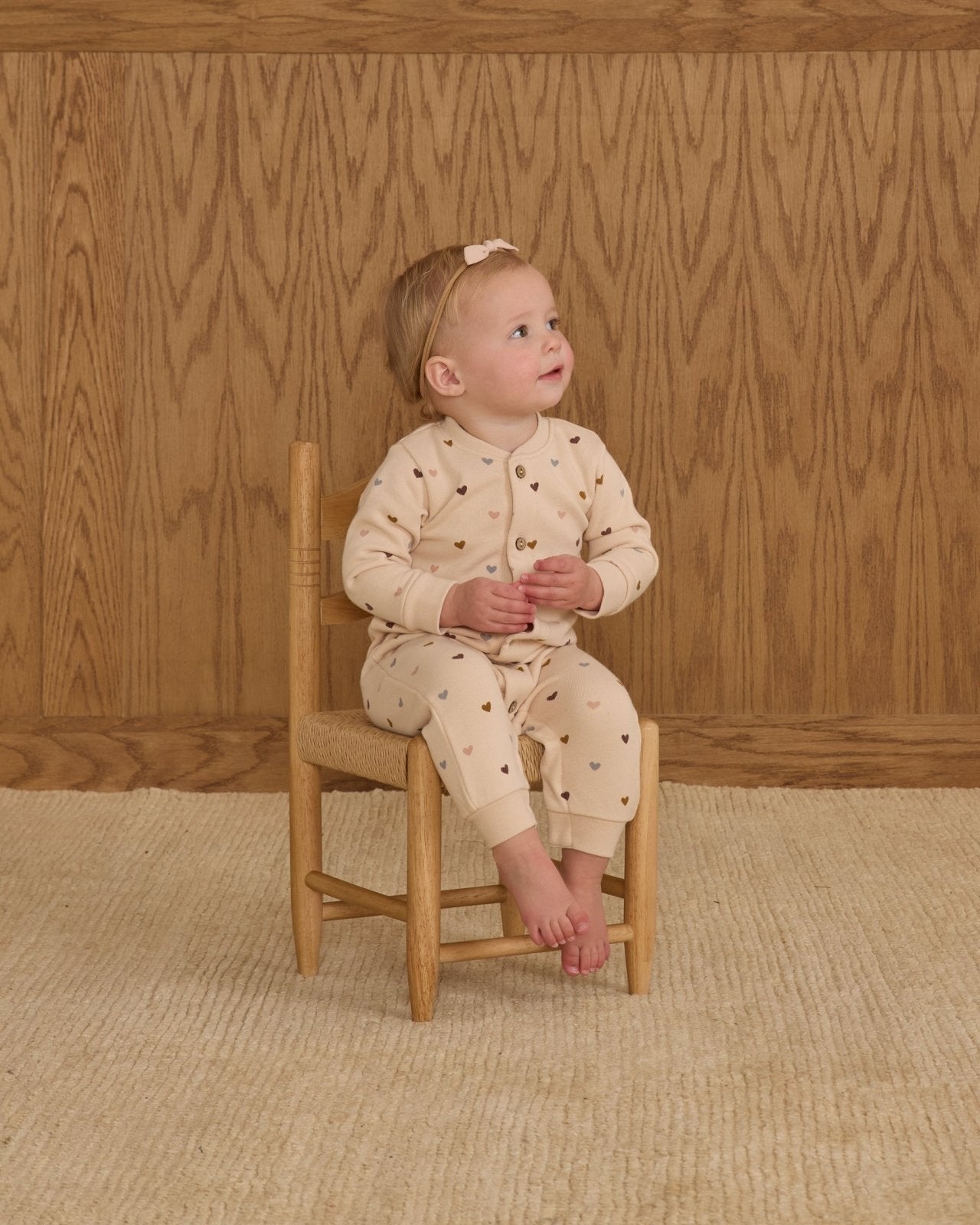 Rylee + Cru Button Down Jumpsuit, Hearts - Flying Ryno