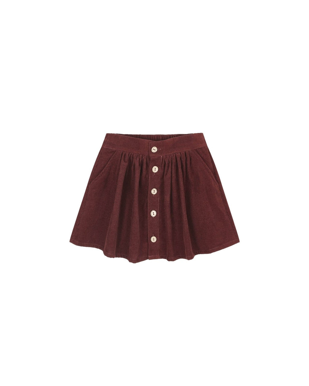 Rylee + Cru Button Front Mini Skirt, Burgundy - Flying Ryno