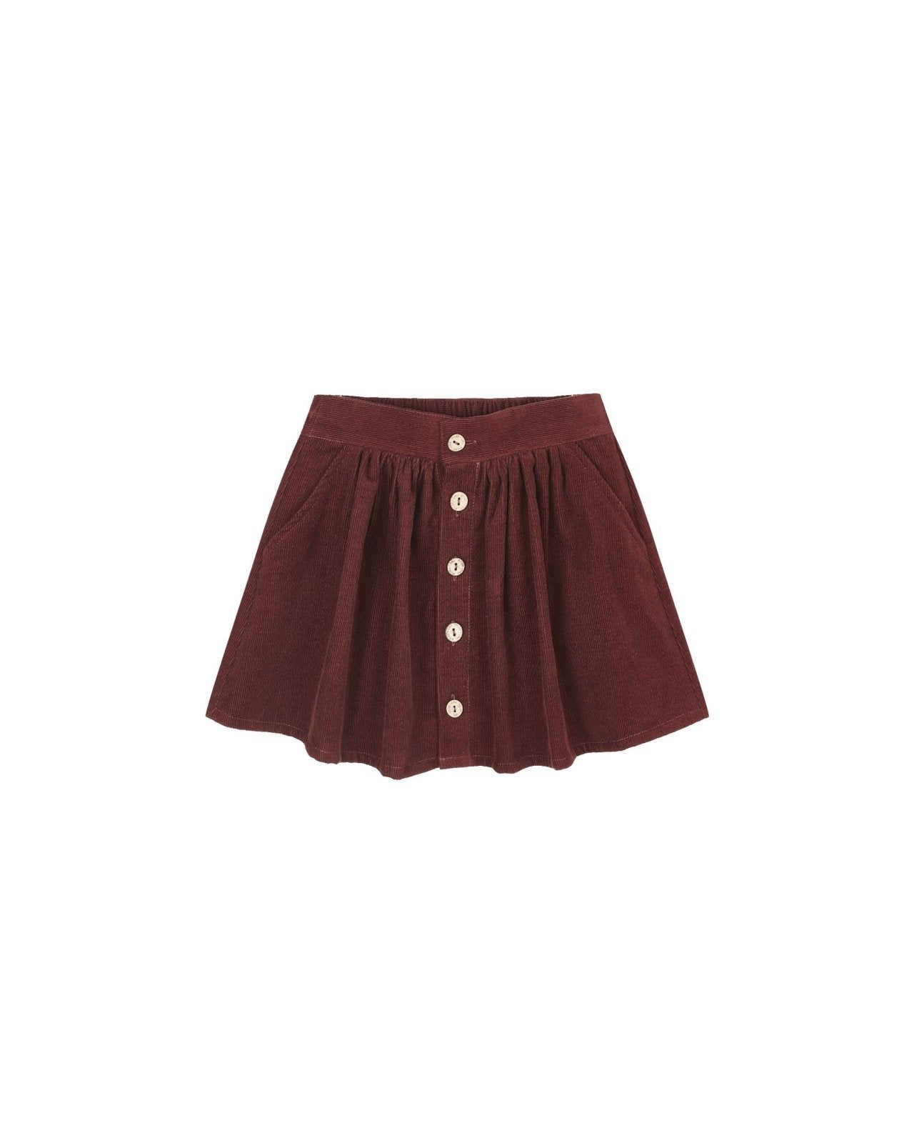 Rylee + Cru Button Front Mini Skirt, Burgundy - Flying Ryno
