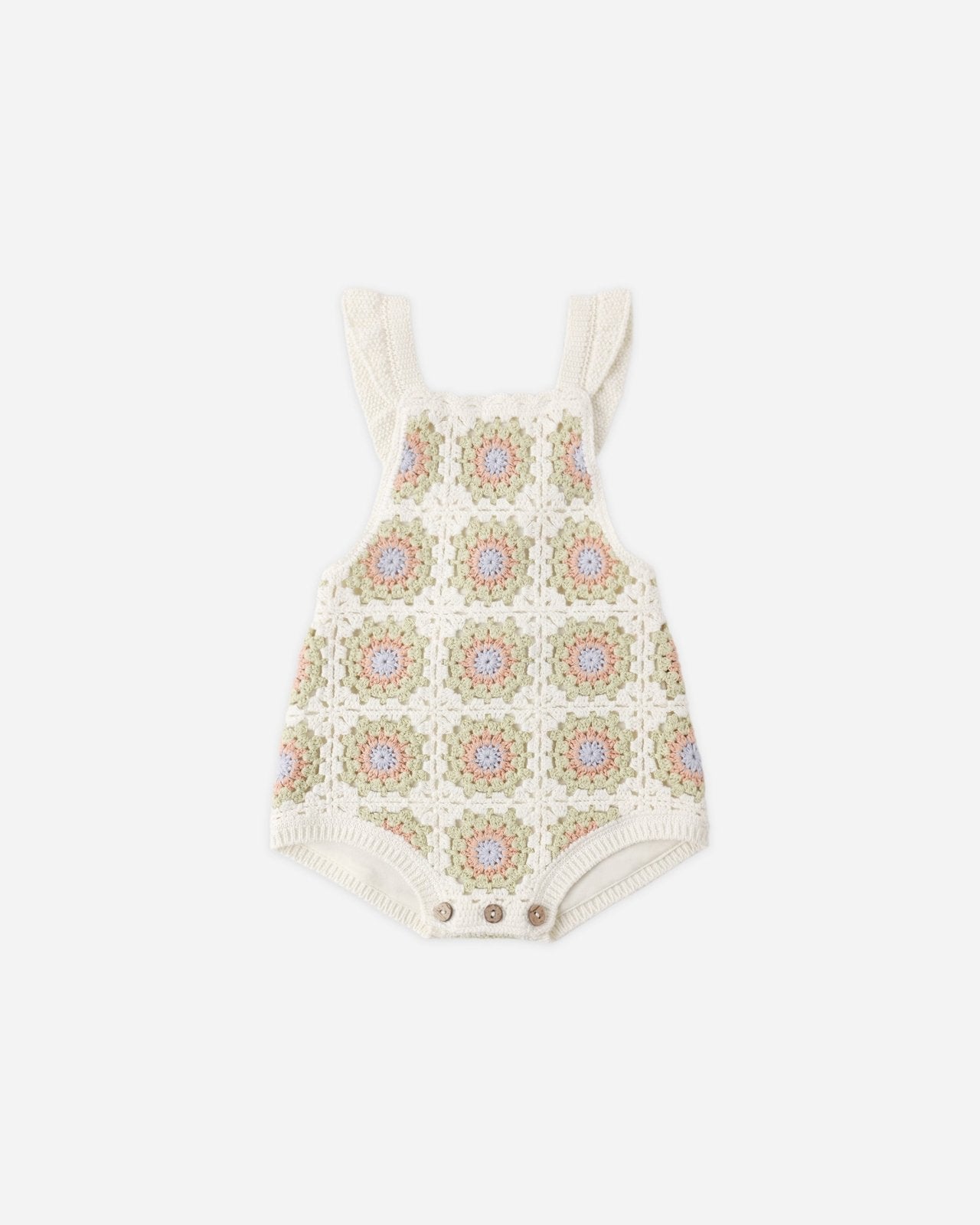 Rylee + Cru Crochet Romper, Citron Daisy Check - Flying Ryno