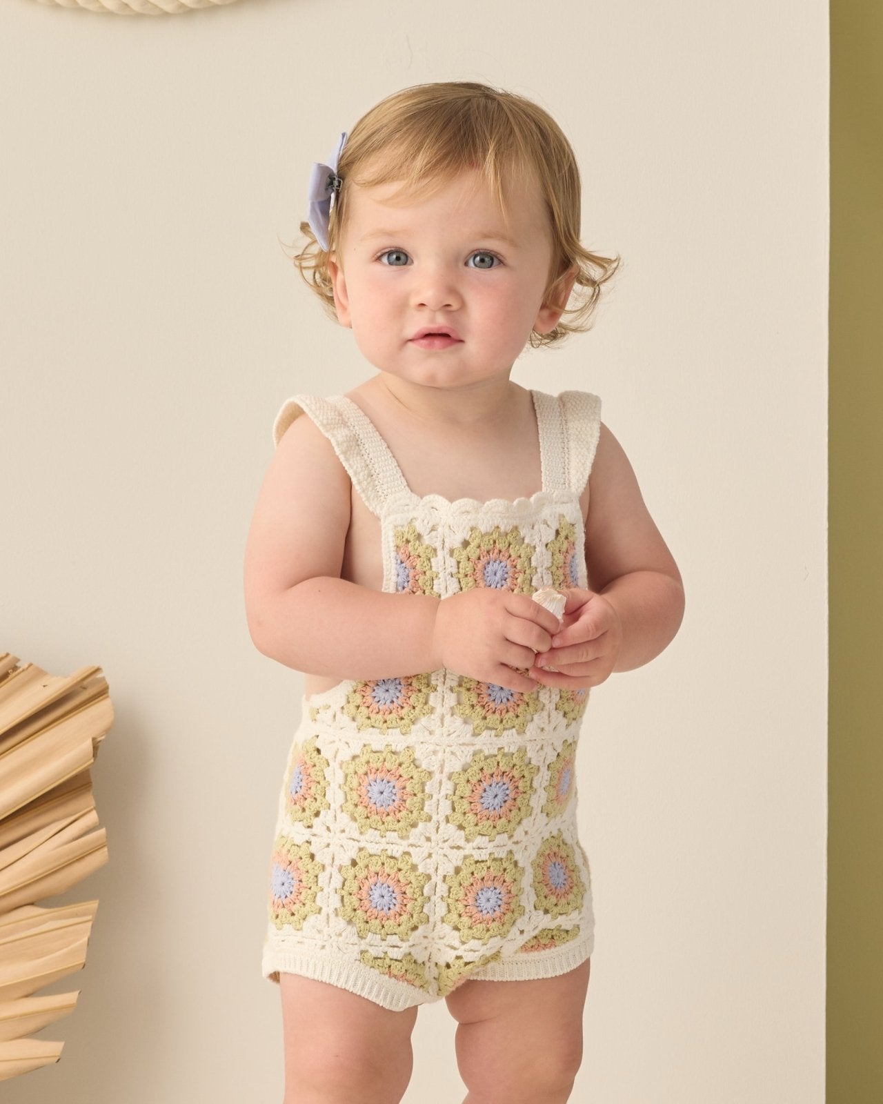 Rylee + Cru Crochet Romper, Citron Daisy Check - Flying Ryno