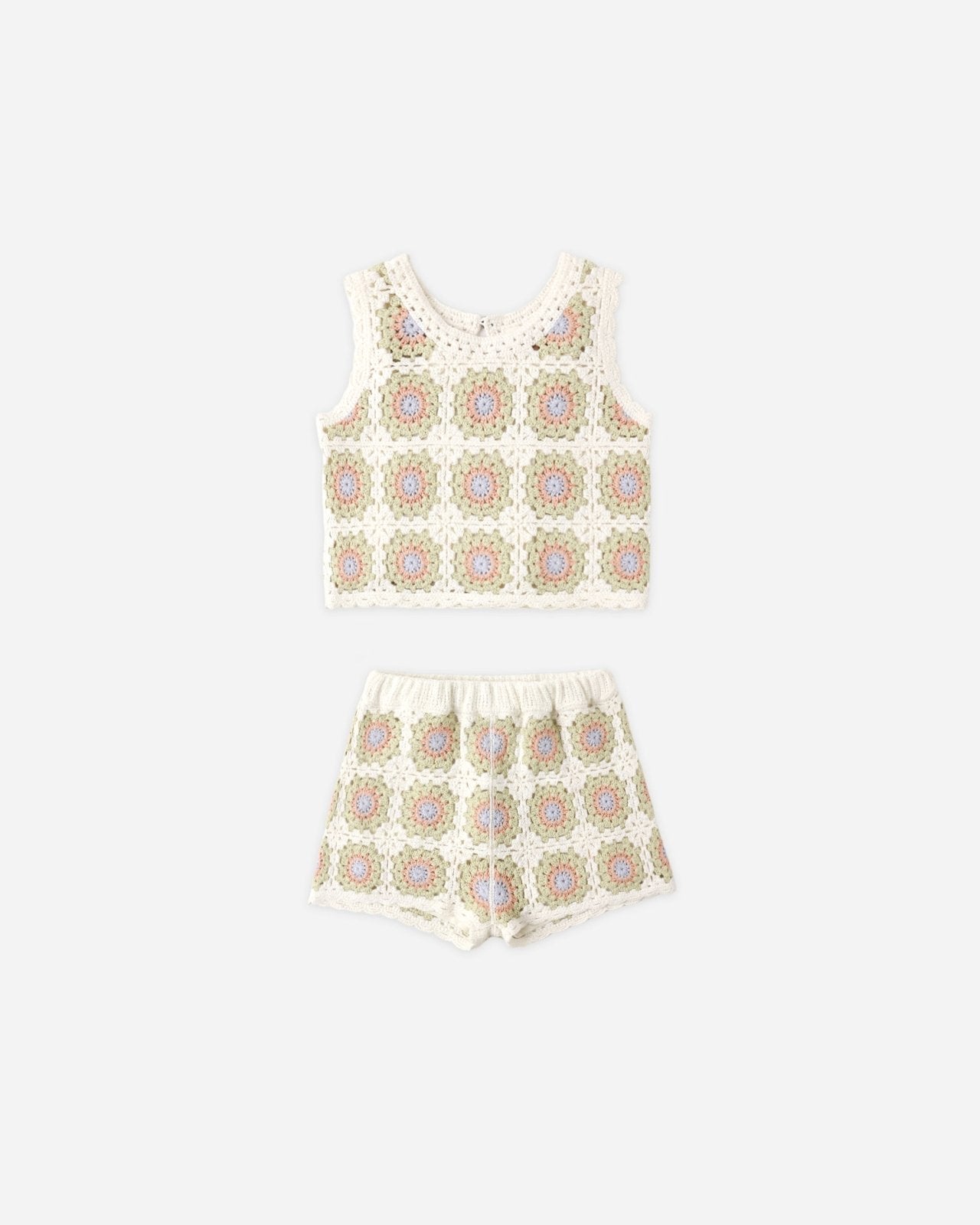 Rylee + Cru Crochet Tank Set, Citron Daisy Check - Flying Ryno
