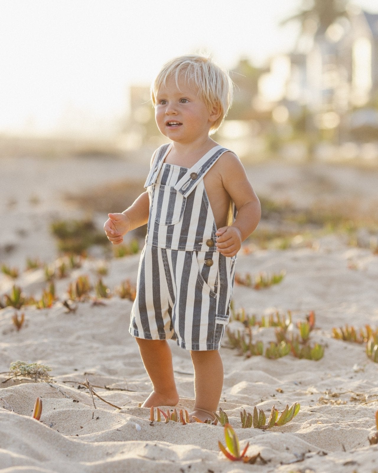 Rylee + Cru Denim Shortall, Navy Stripe - Flying Ryno