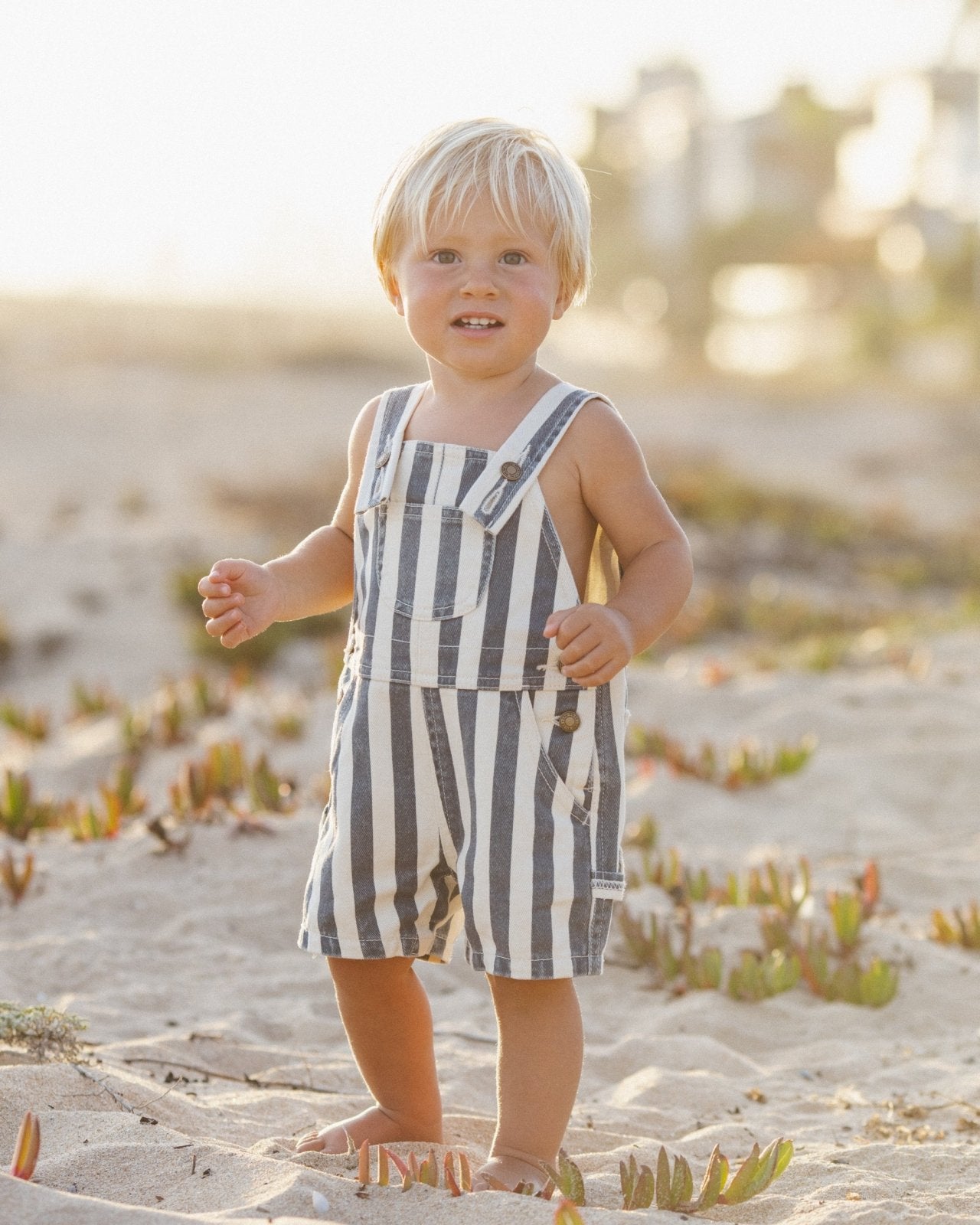 Rylee + Cru Denim Shortall, Navy Stripe - Flying Ryno