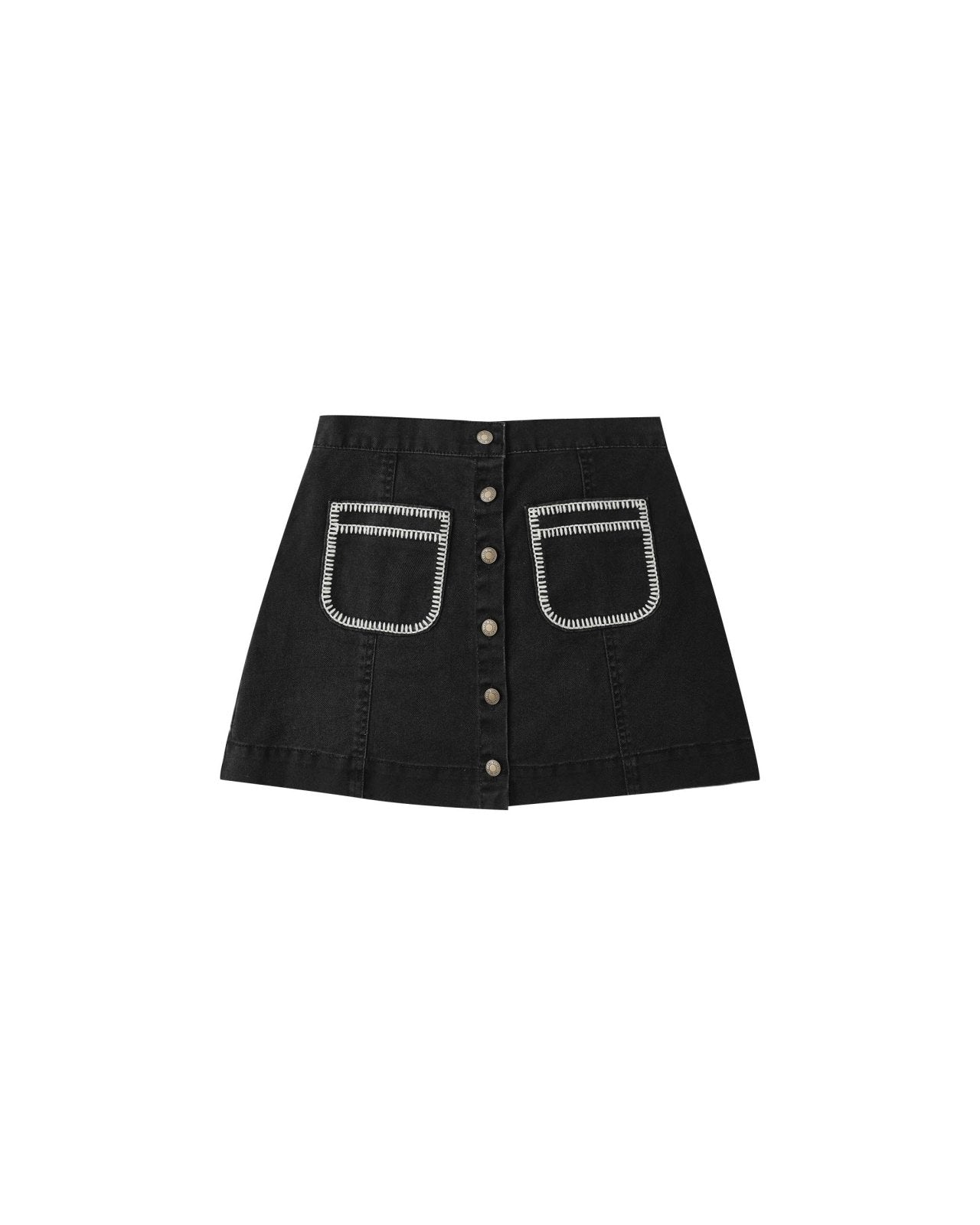 Rylee + Cru Denver Mini Skirt, Washed Black - Flying Ryno