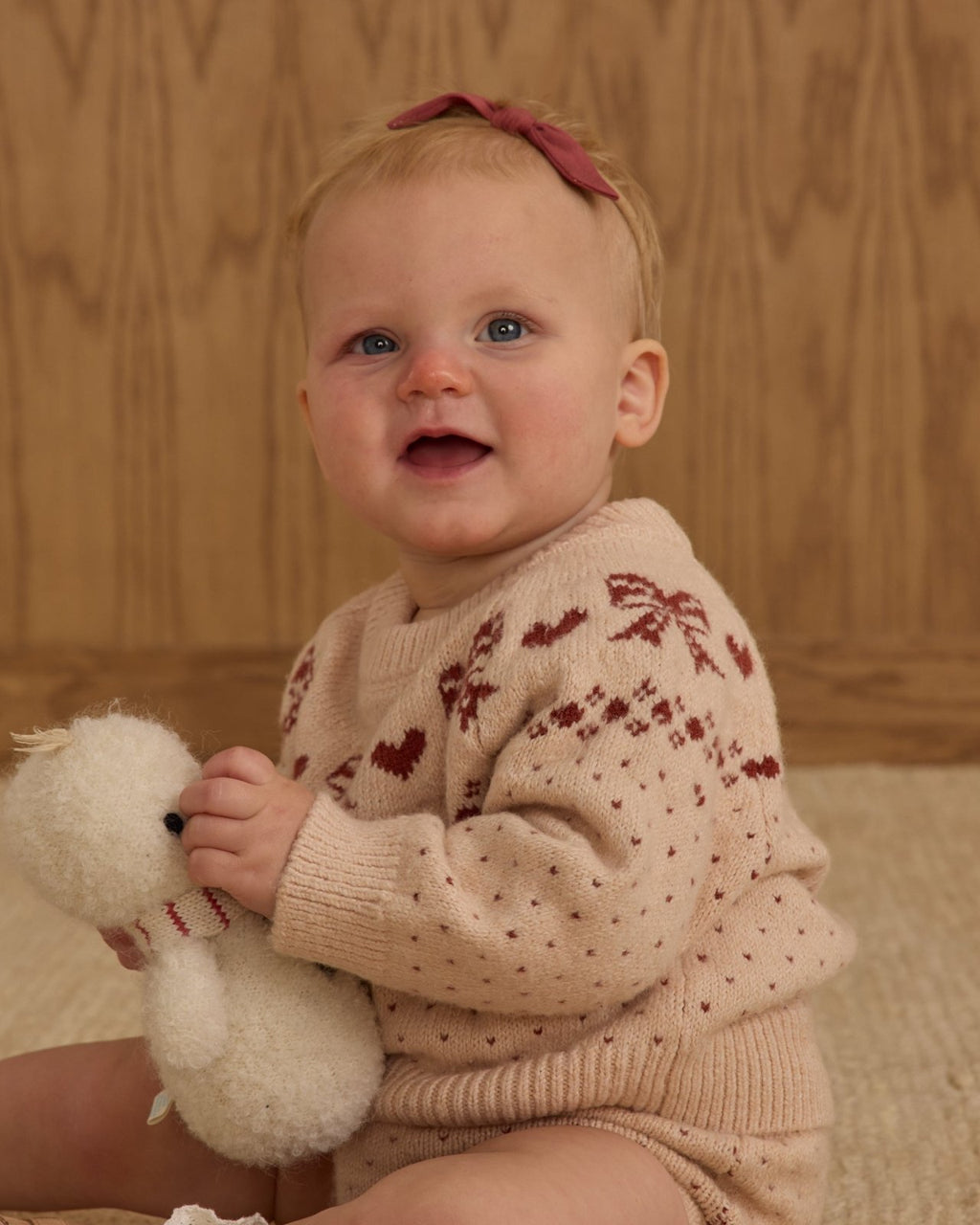 Rylee + Cru Fair Isle Sweater + Knit Bloomer Set, Bows - Flying Ryno