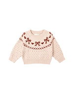 Rylee + Cru Fair Isle Sweater + Knit Bloomer Set, Bows - Flying Ryno