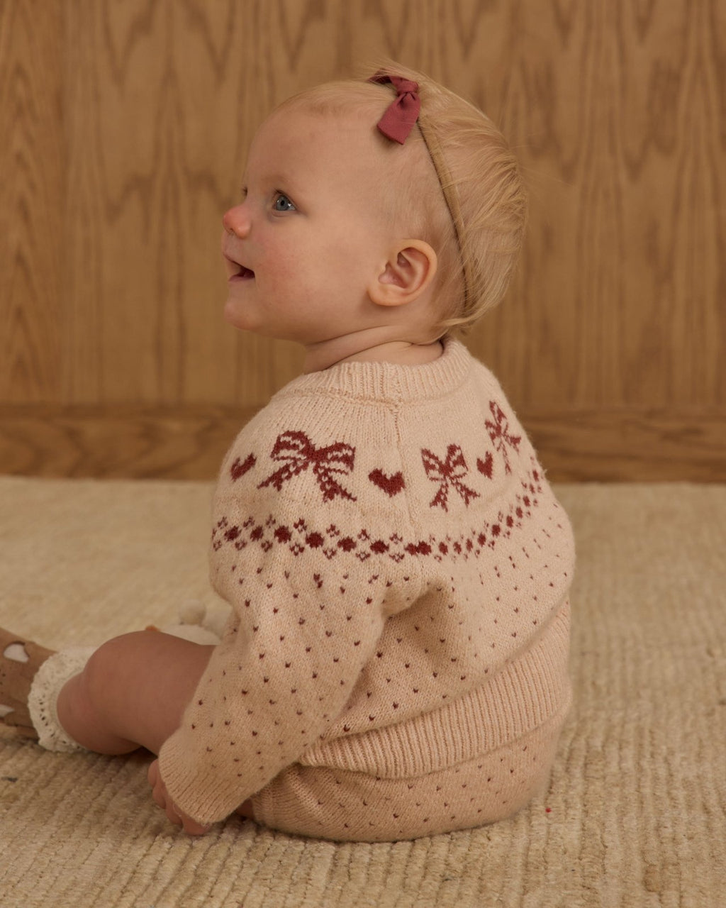 Rylee + Cru Fair Isle Sweater + Knit Bloomer Set, Bows - Flying Ryno