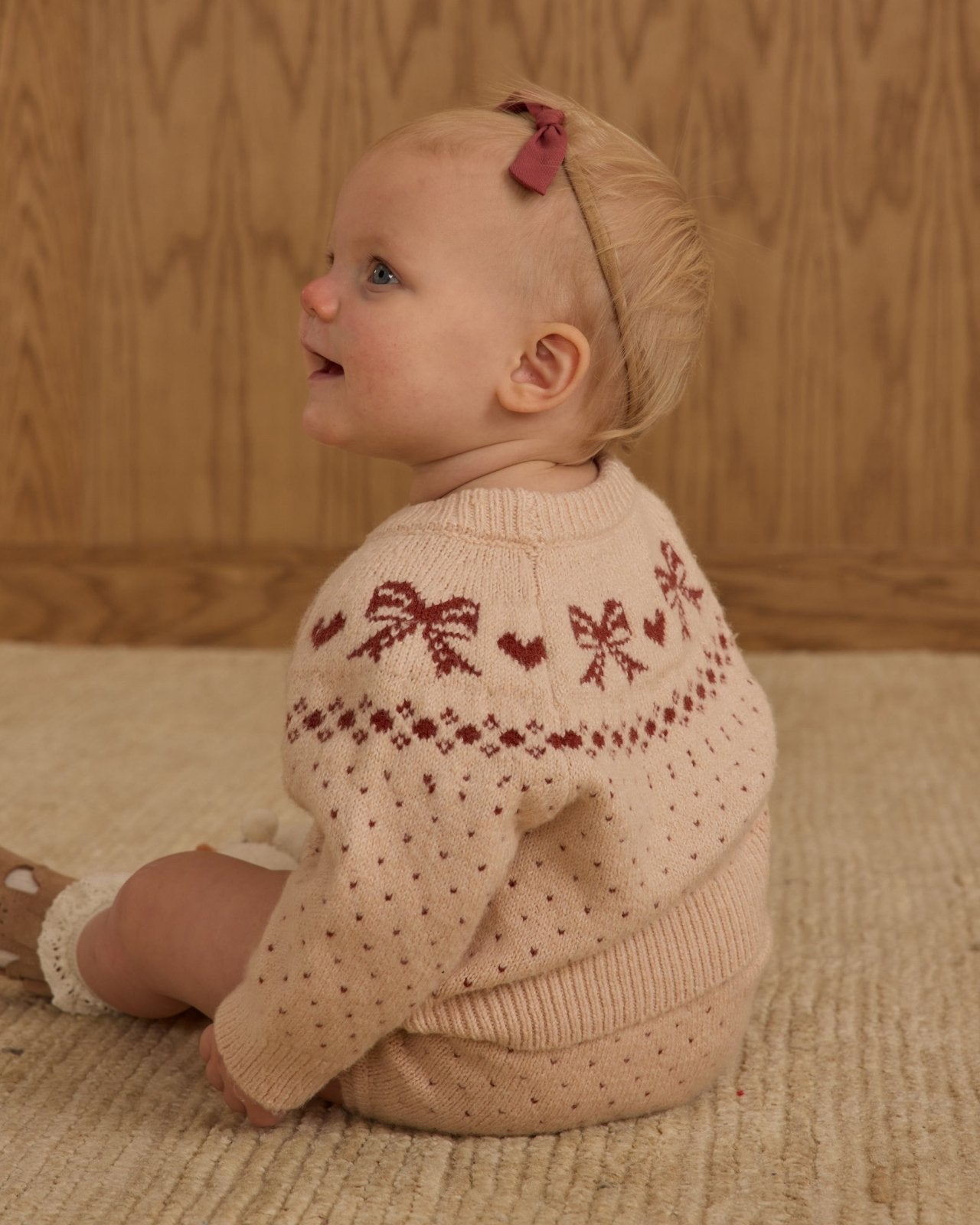 Rylee + Cru Fair Isle Sweater + Knit Bloomer Set, Bows - Flying Ryno