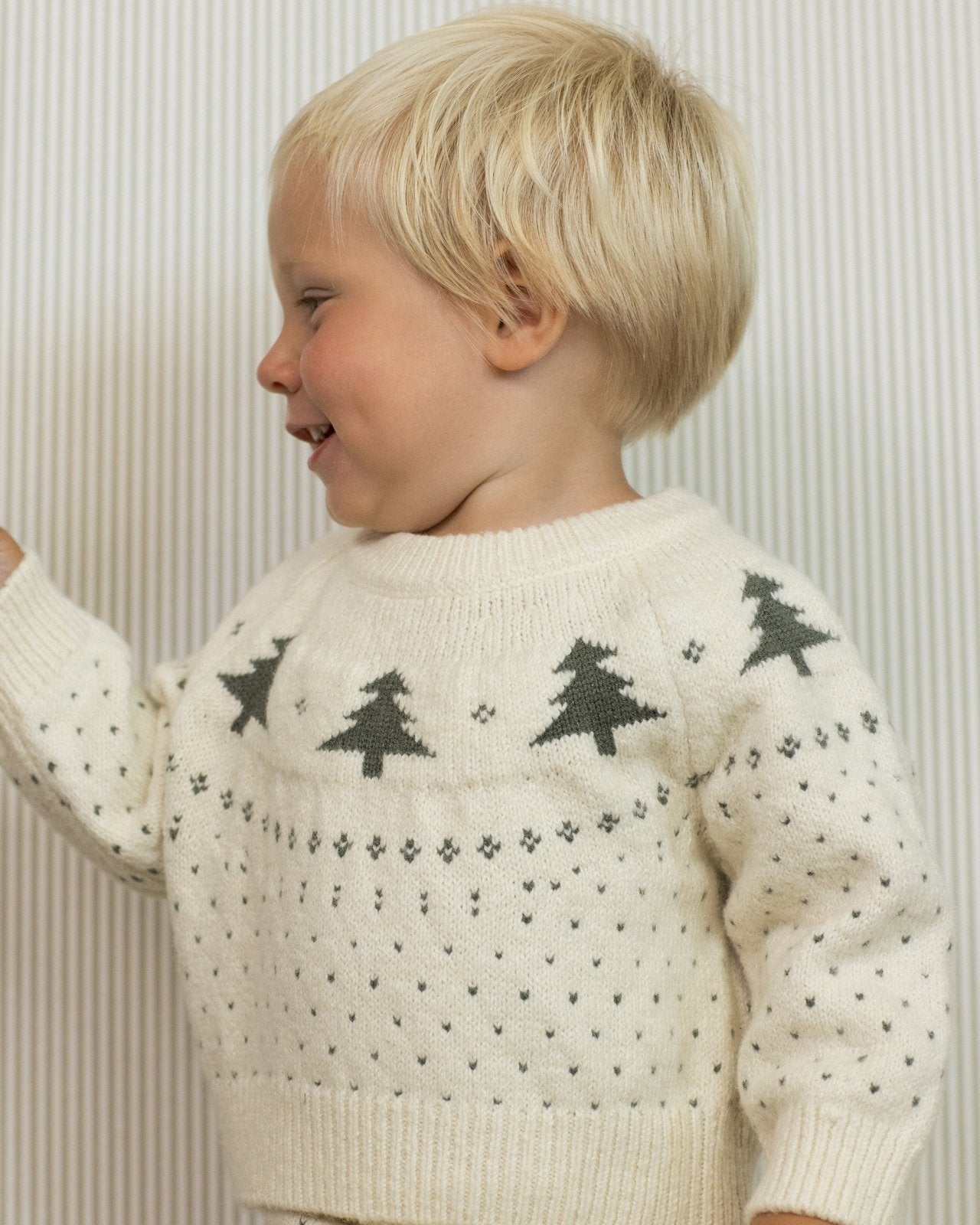 Rylee + Cru Fair Isle Sweater + Knit Bloomer Set, Trees - Flying Ryno