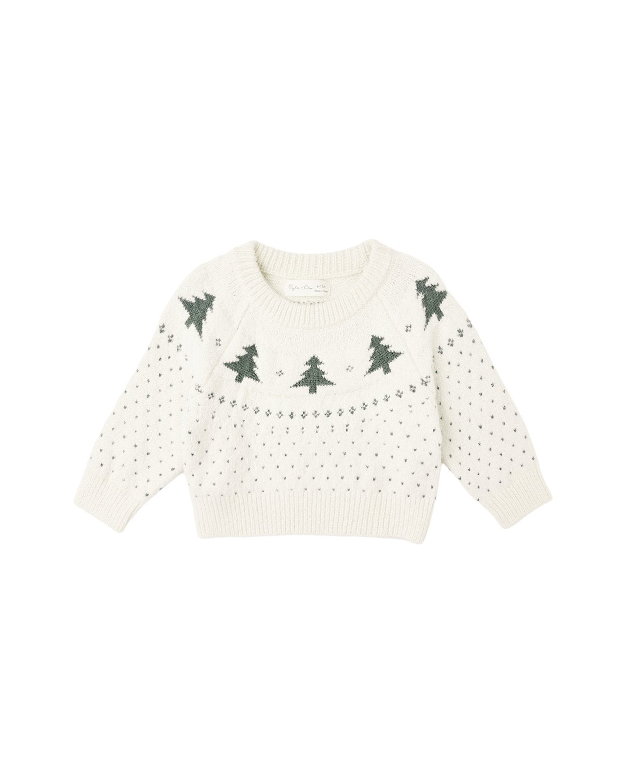 Rylee + Cru Fair Isle Sweater + Knit Bloomer Set, Trees - Flying Ryno