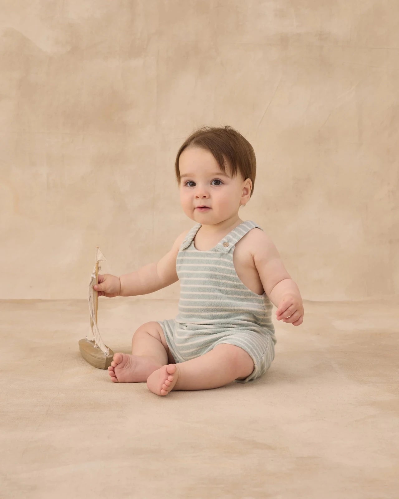 Rylee + Cru Gio Romper, Seafoam Terry Stripe - Flying Ryno