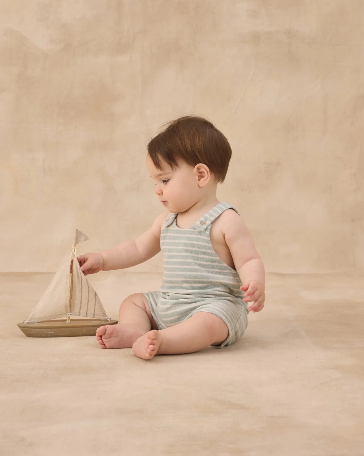 Rylee + Cru Gio Romper, Seafoam Terry Stripe - Flying Ryno