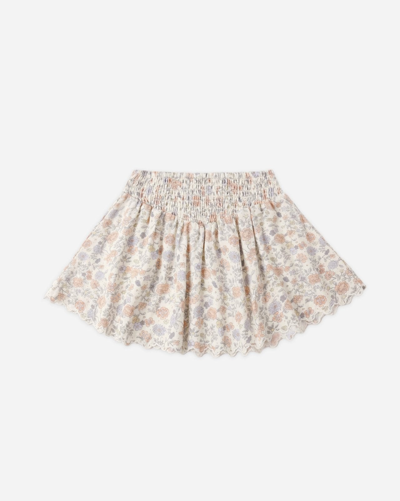 Rylee + Cru Hello Sunshine Cropped Cinch Tee and Smocked V Mini Skirt Set, Bloom - Flying Ryno