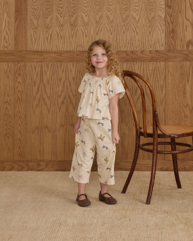 Rylee + Cru Kate Top and Wide Leg Pant Set, Bows - Flying Ryno