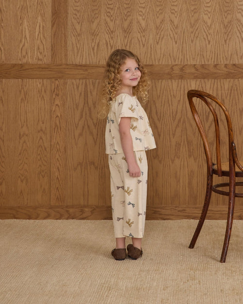 Rylee + Cru Kate Top and Wide Leg Pant Set, Bows - Flying Ryno