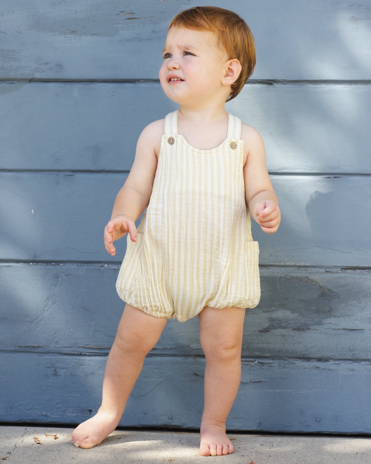 Rylee + Cru Lou Romper, Citron Stripe - Flying Ryno