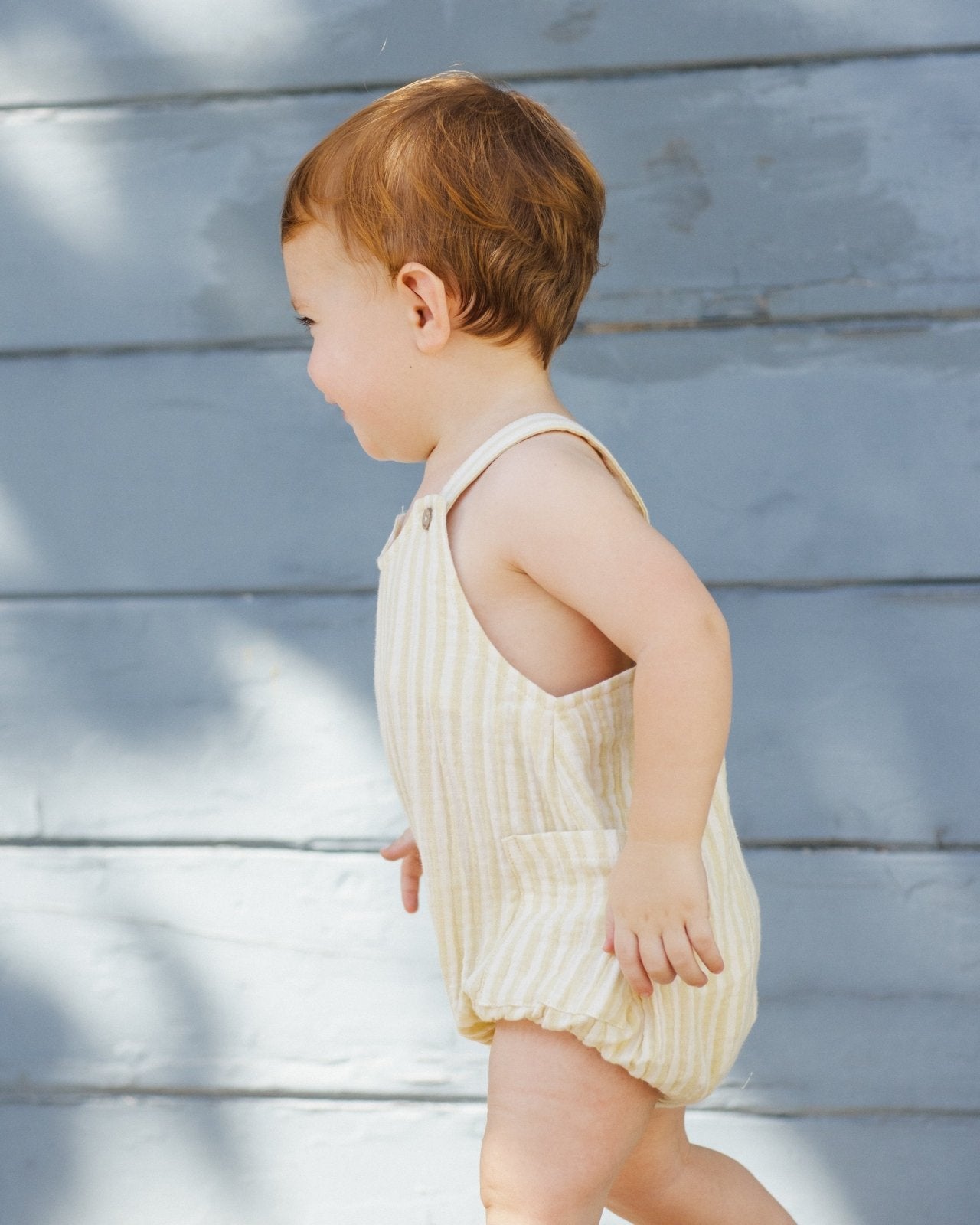 Rylee + Cru Lou Romper, Citron Stripe - Flying Ryno
