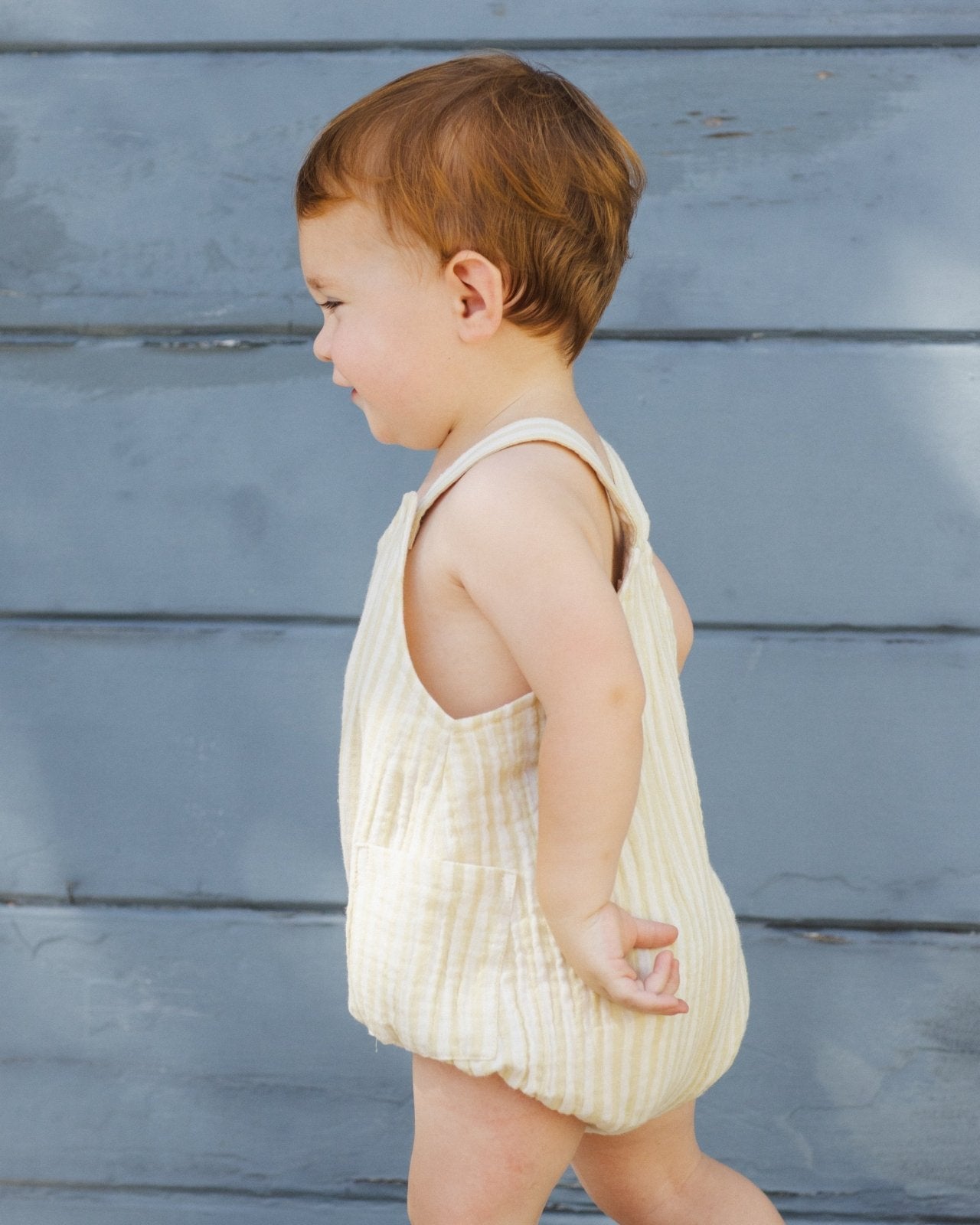 Rylee + Cru Lou Romper, Citron Stripe - Flying Ryno