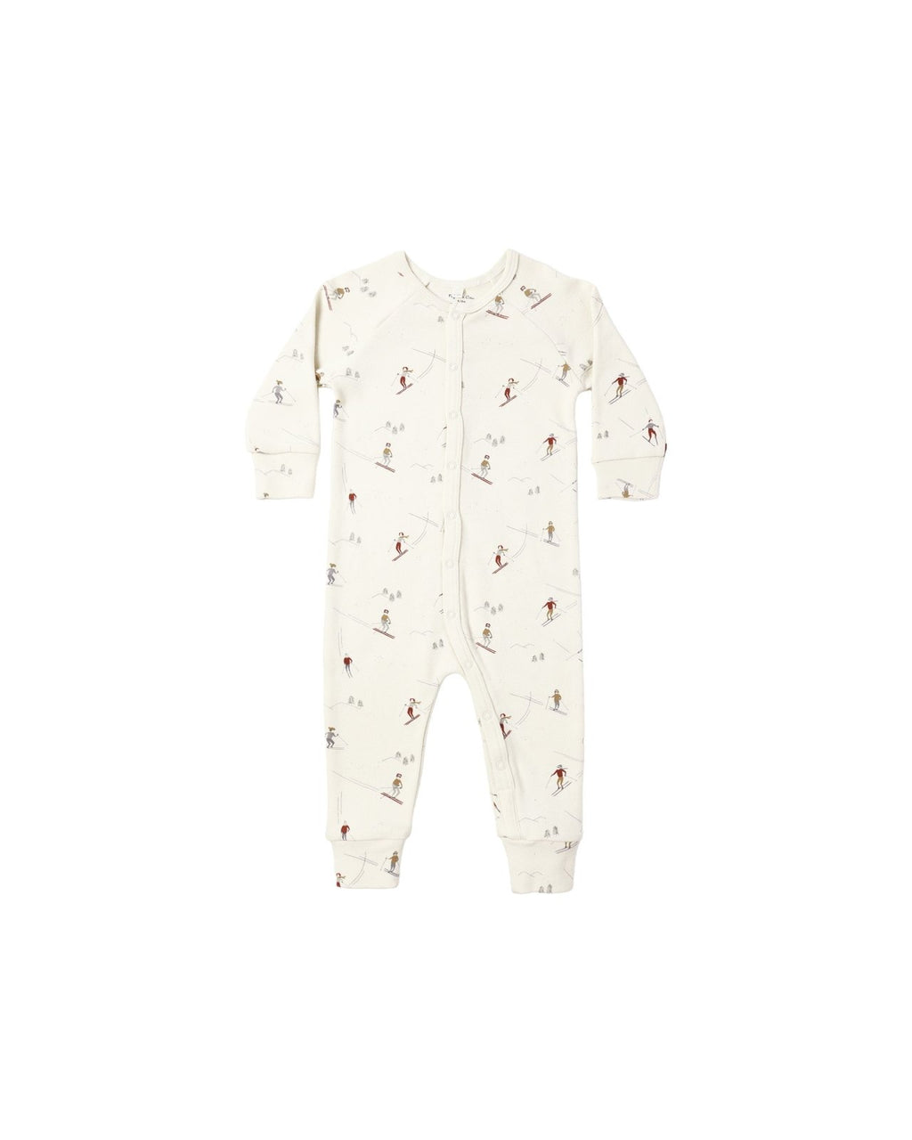 Rylee + Cru Organic Long John Pajamas, Skiers - Flying Ryno