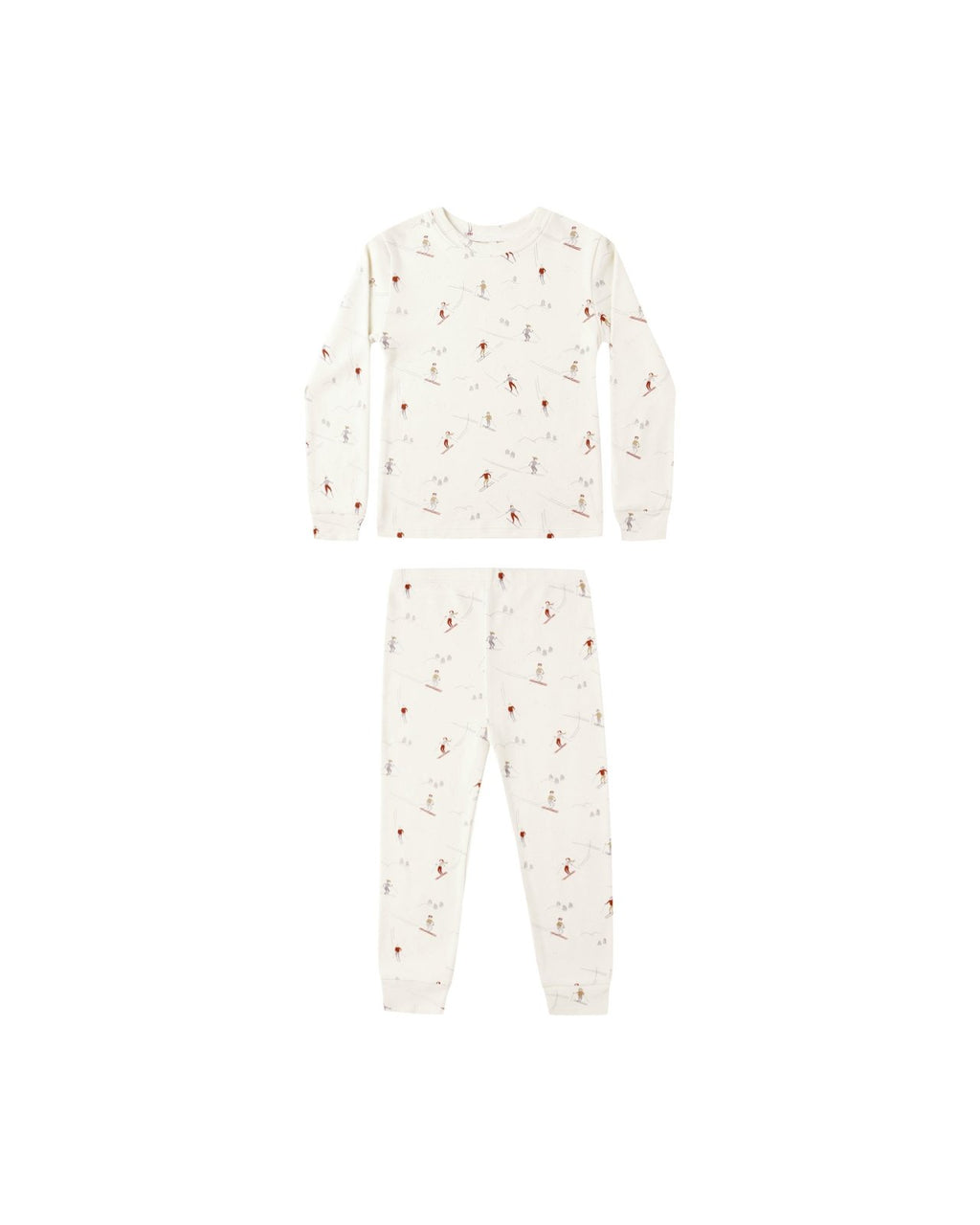 Rylee + Cru Organic Long Sleeve Pajama Set, Skiers - Flying Ryno
