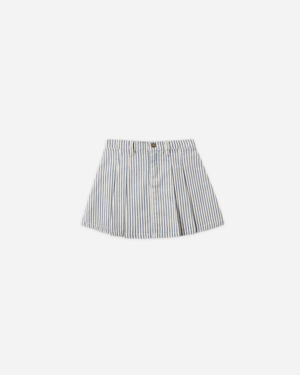 Rylee + Cru Pleated Denim Skirt, Railroad Stripe - Flying Ryno