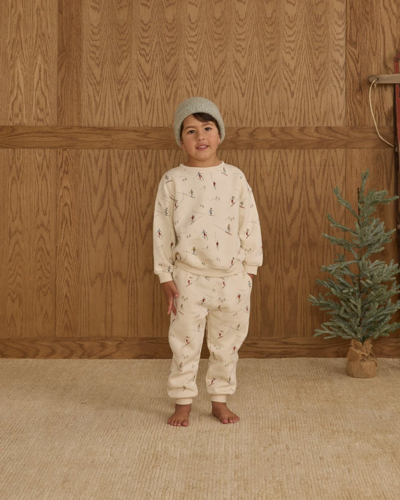 Rylee + Cru Relaxed Sweatshirt + Jogger Sweatpant Set, Skiers - Flying Ryno