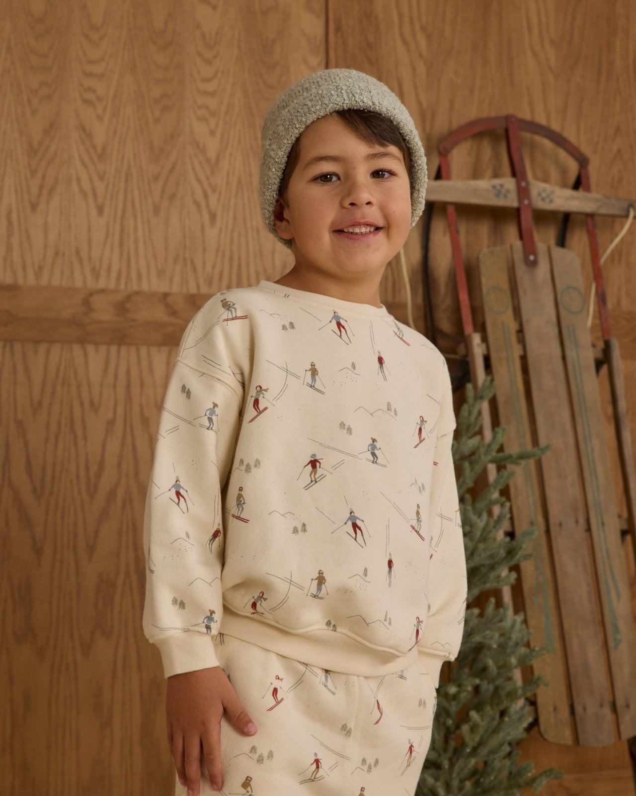 Rylee + Cru Relaxed Sweatshirt + Jogger Sweatpant Set, Skiers - Flying Ryno