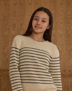 Rylee + Cru Round Neck Sweater, Black Stripe - Flying Ryno