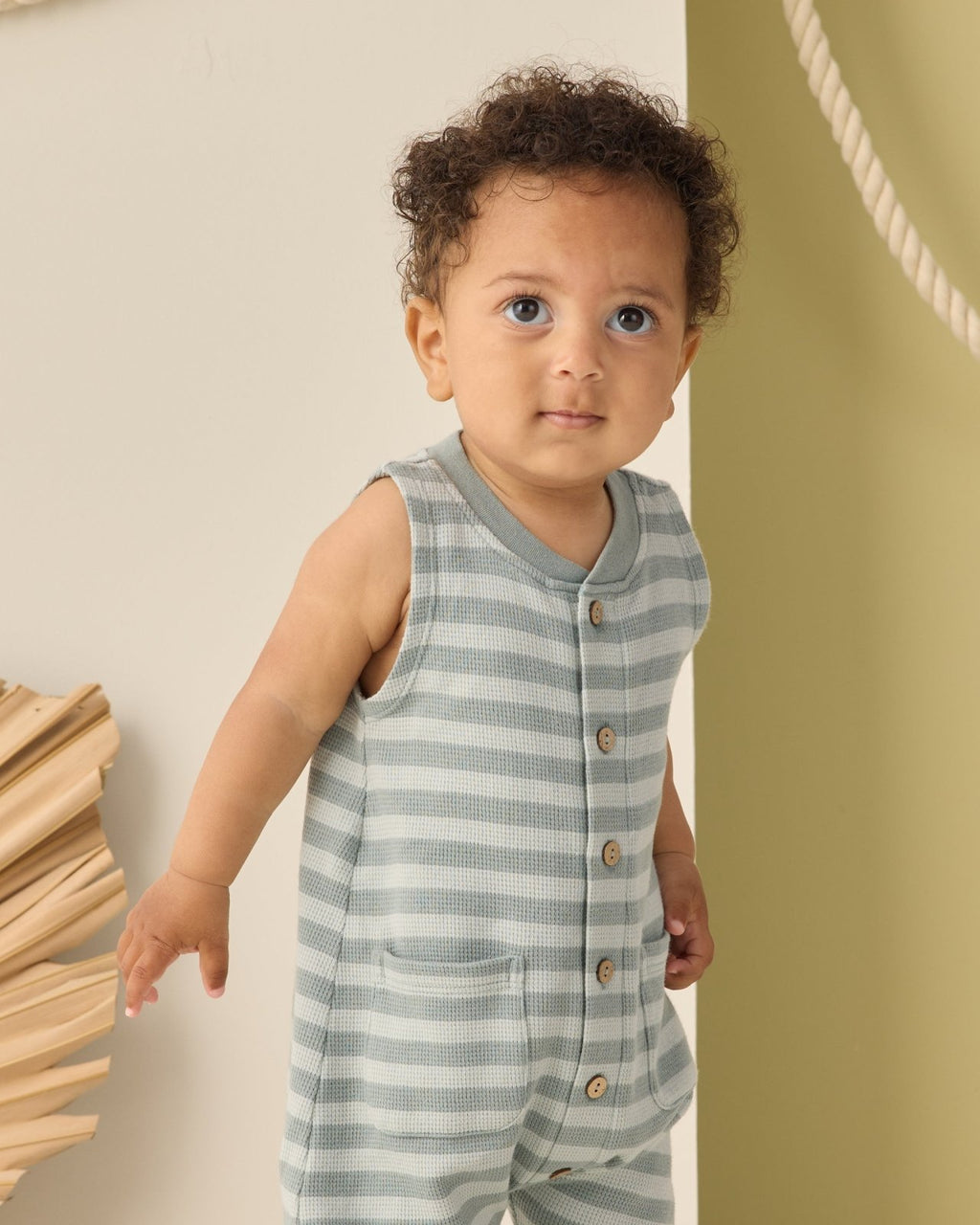 Rylee + Cru Summer Waffle Jumpsuit, Sea Green - Flying Ryno