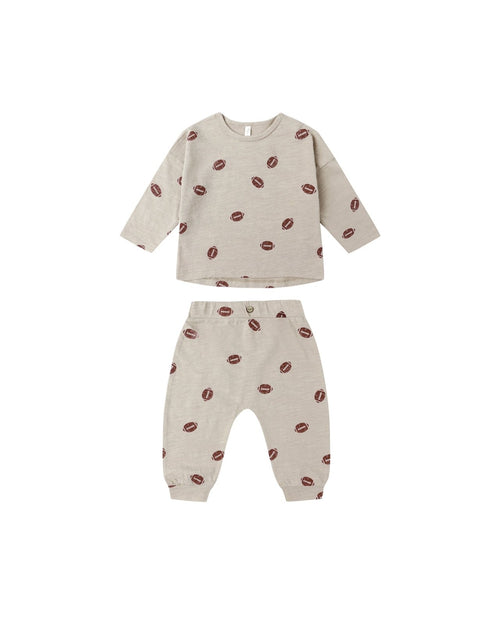 Rylee + Cru Tee and Pant Set, Footballs - Flying Ryno