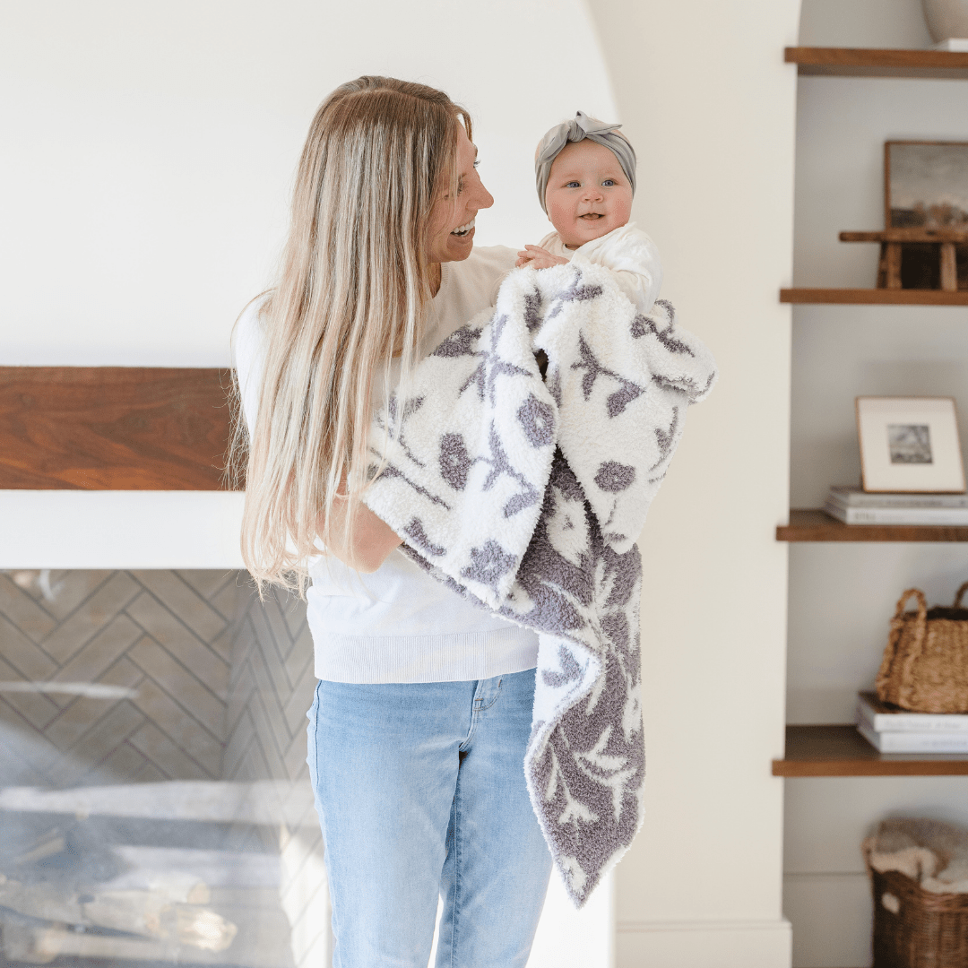 Saranoni Double-Layer Bamboni® Receiving Blanket, Pansy - Flying Ryno