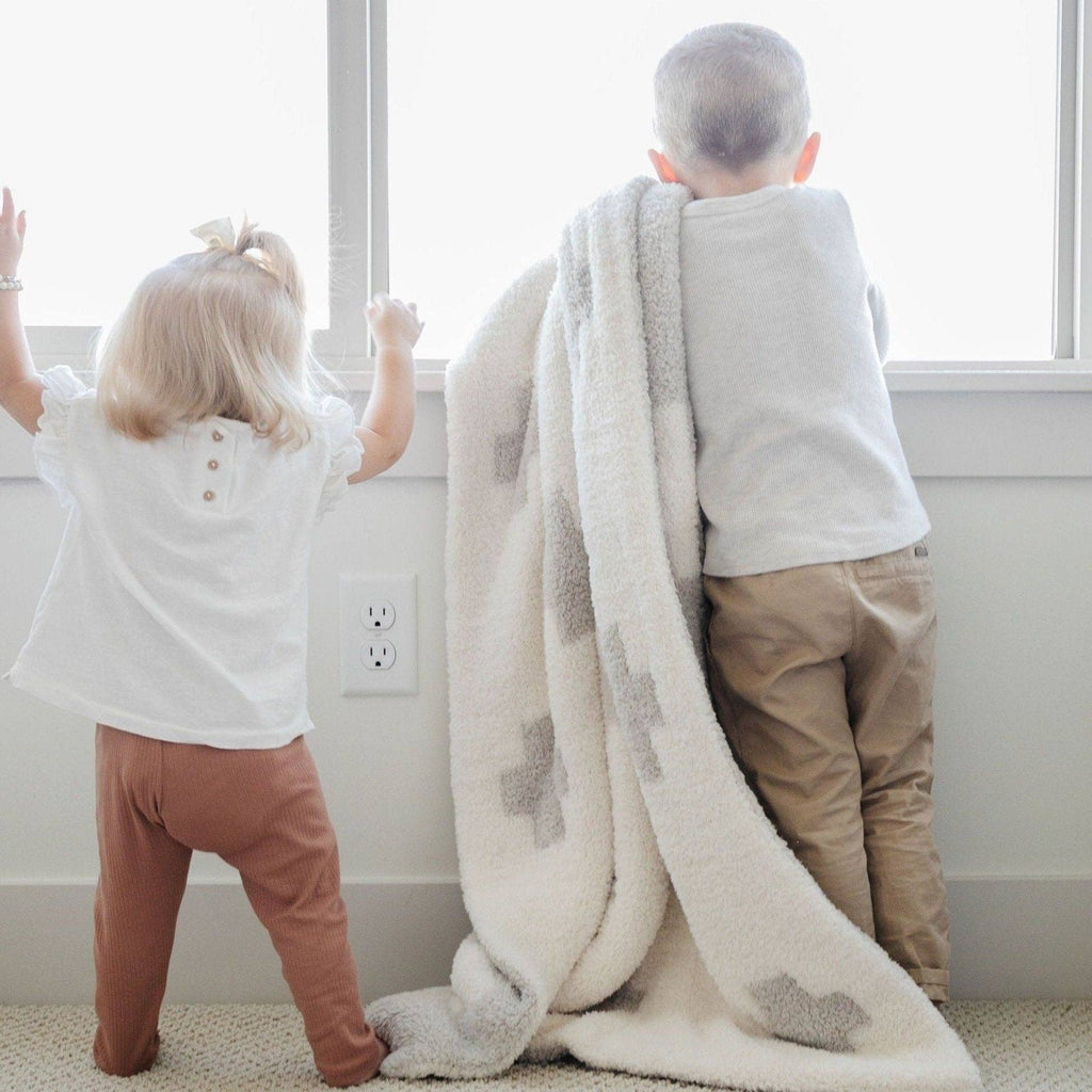 Saranoni Double-Layer Bamboni® Receiving Blanket, Swiss Cross - Flying Ryno