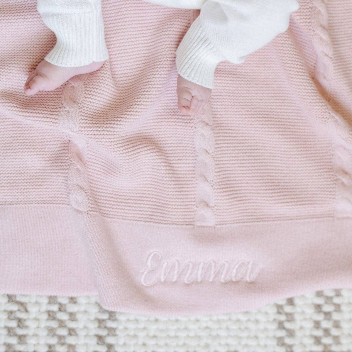 Saranoni Heirloom Cotton Knit Receiving Blanket, Pink - Flying Ryno
